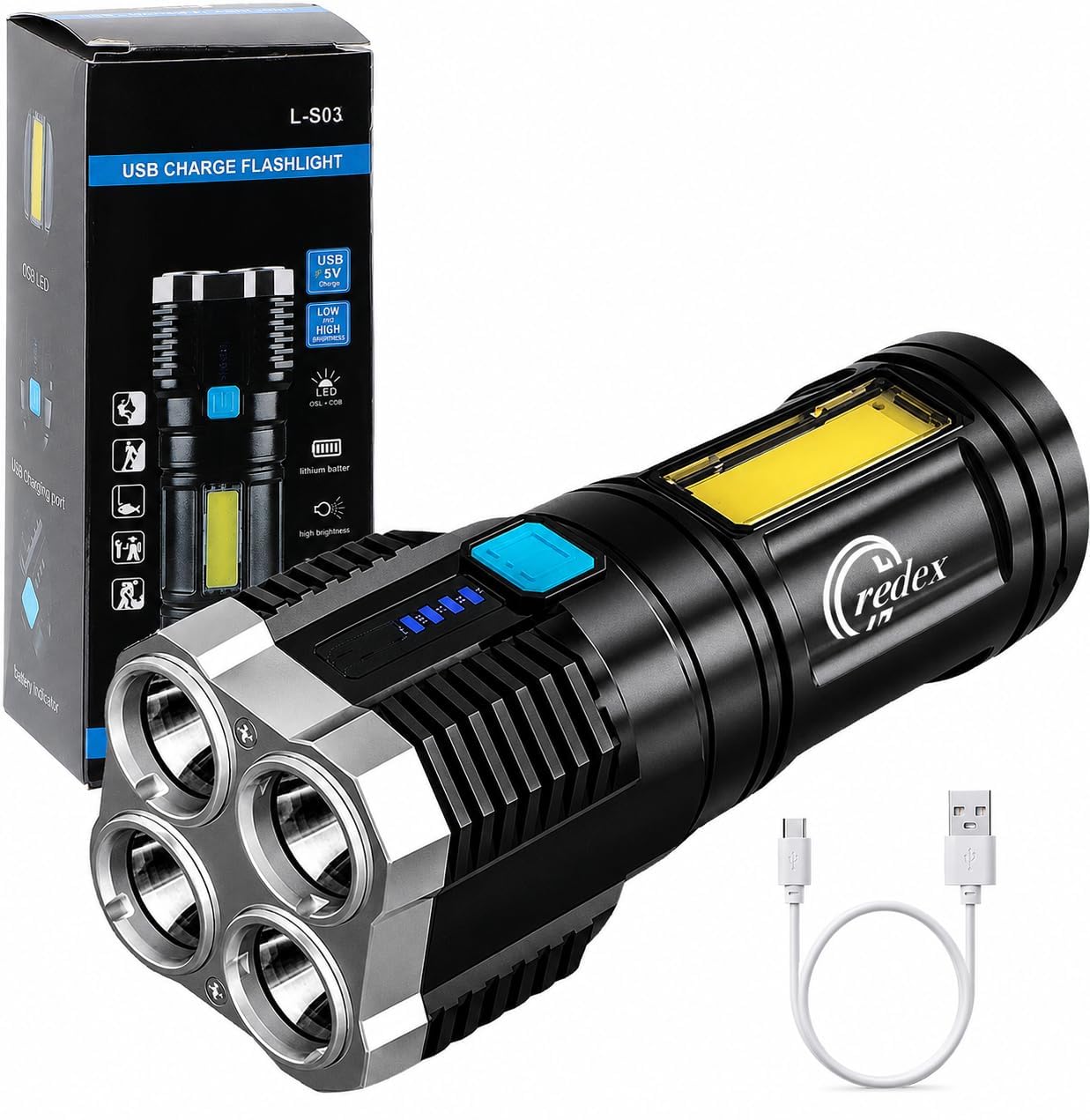 ZEKART Rechargeable Torch Light - 2-in-1 Flashlight -10 ZEKART Rechargeable Torch Light - 2-in-1 Flashlight -10