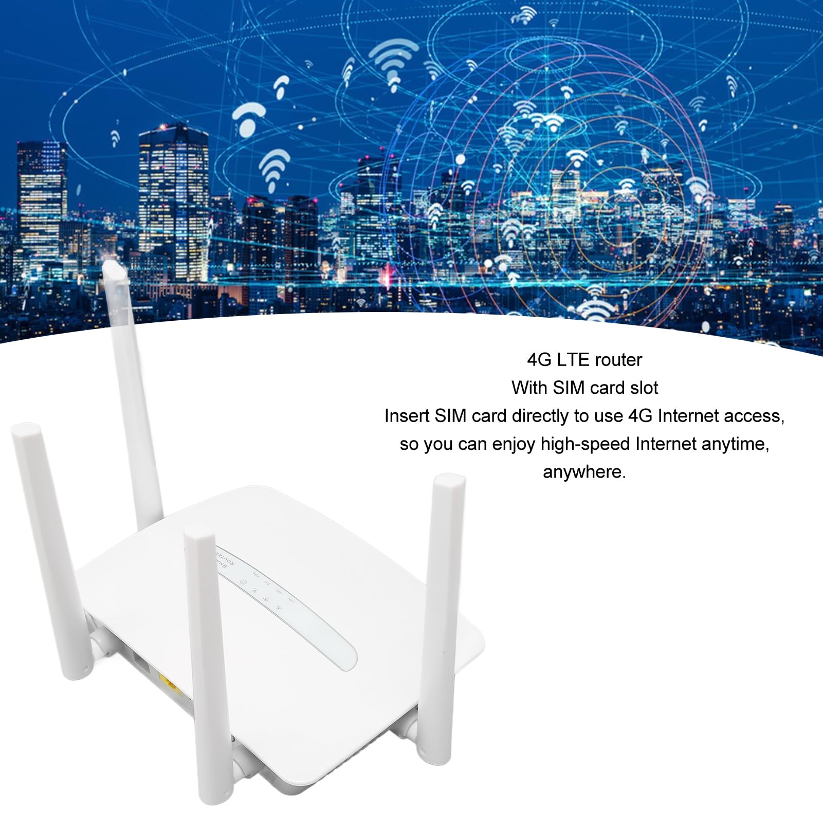 GOWENIC Router WiFi 4G LTE con Slot per Scheda SIM, Modem Router con Antenne Esterne Porta LAN WAN e Hotspot WiFi, Supporta 32 Utenti (Spina Europea)