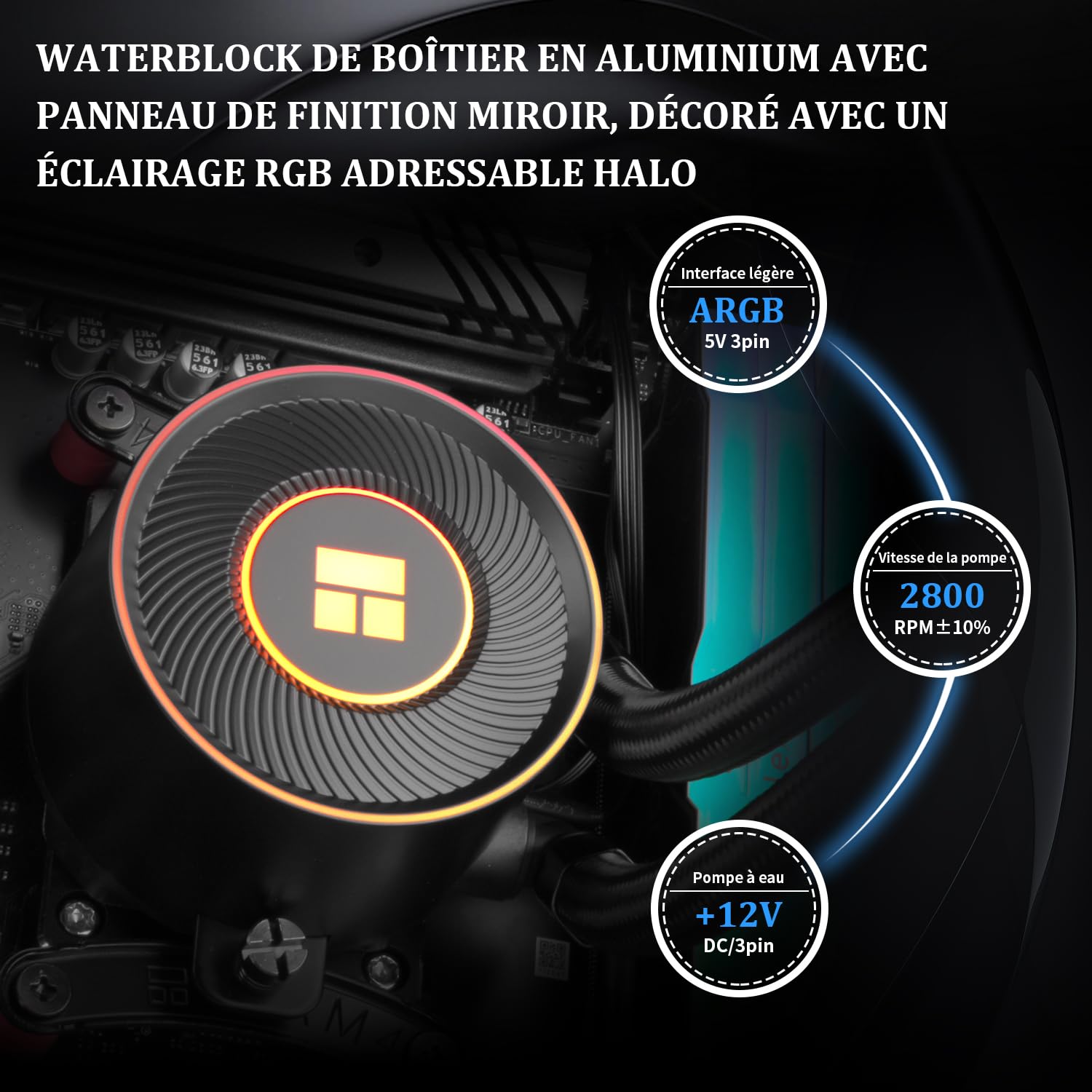 Thermalright Aqua Elite 360 V5 ARGB Black - Dissipatore di calore per CPU, 360 mm, 3 ventole TL-S12 PWM, per AM4/AM5, Intel LGA115X/1200/1700/1851, raffreddamento CPU AIO