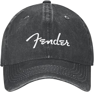 Baseball Cap Fender Unisex Vintage Denim Hat Classic Curved Brim Athletic Cap for Men Women