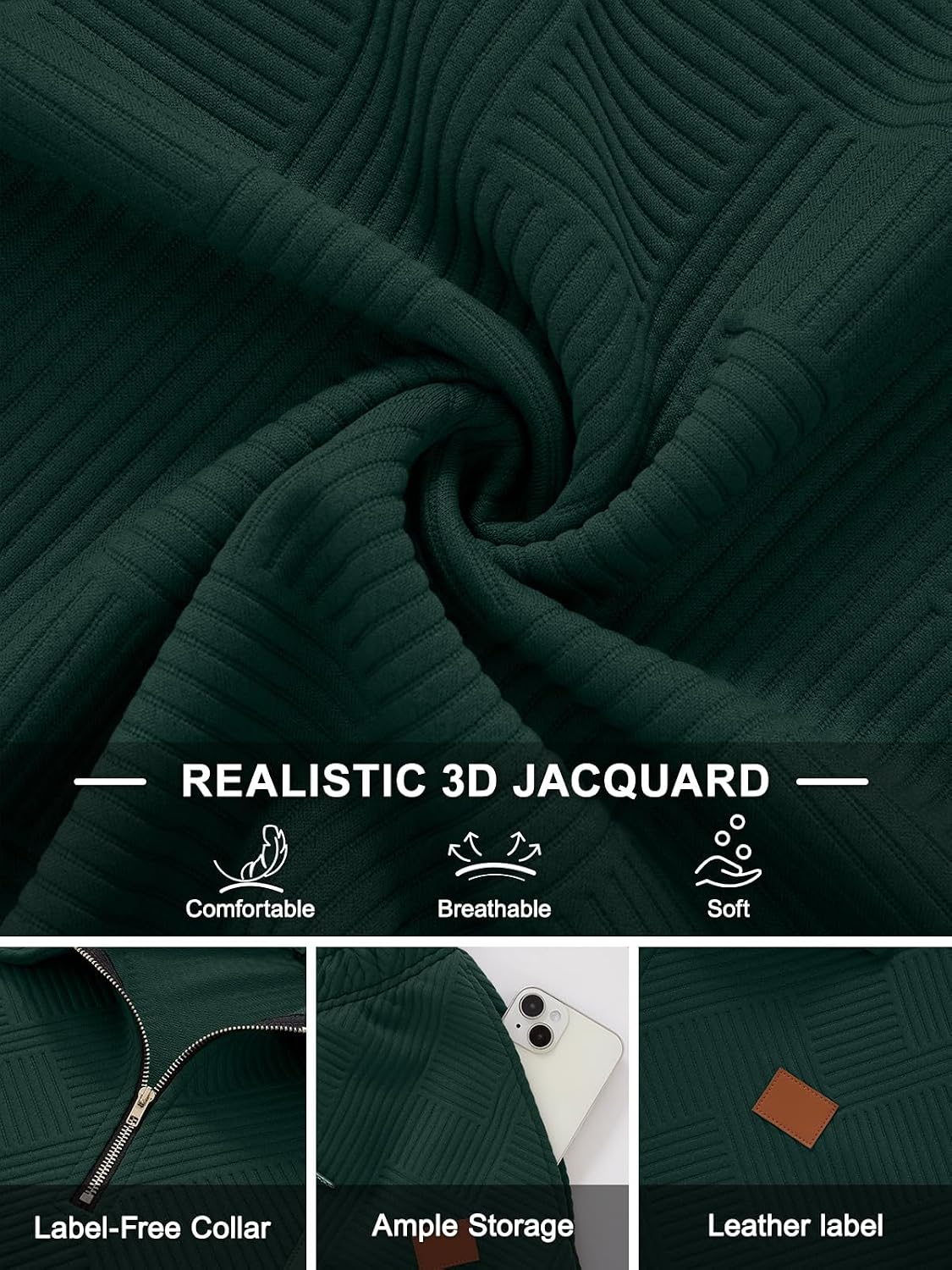 Ryehack Men's 2 Piece Sweatsuits Outfits Jacquard Zip Polo Shirt Sweatshirt Joggers Sweatpants Tracksuit Set