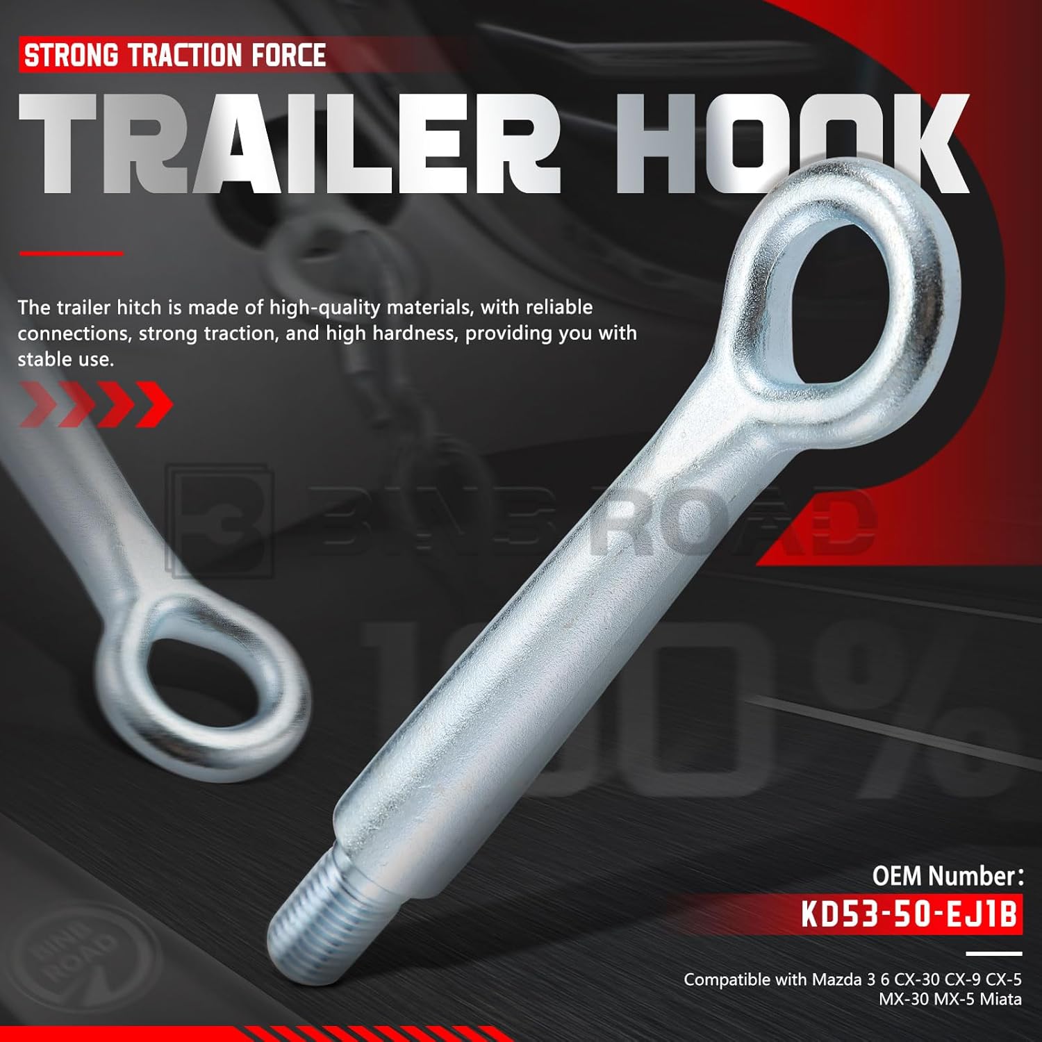 Tow Hook Tow Eye KD53-50-EJ1B Compatible with Mazda 3 6 CX-30 CX-9 MX-30 MX-5 Miata