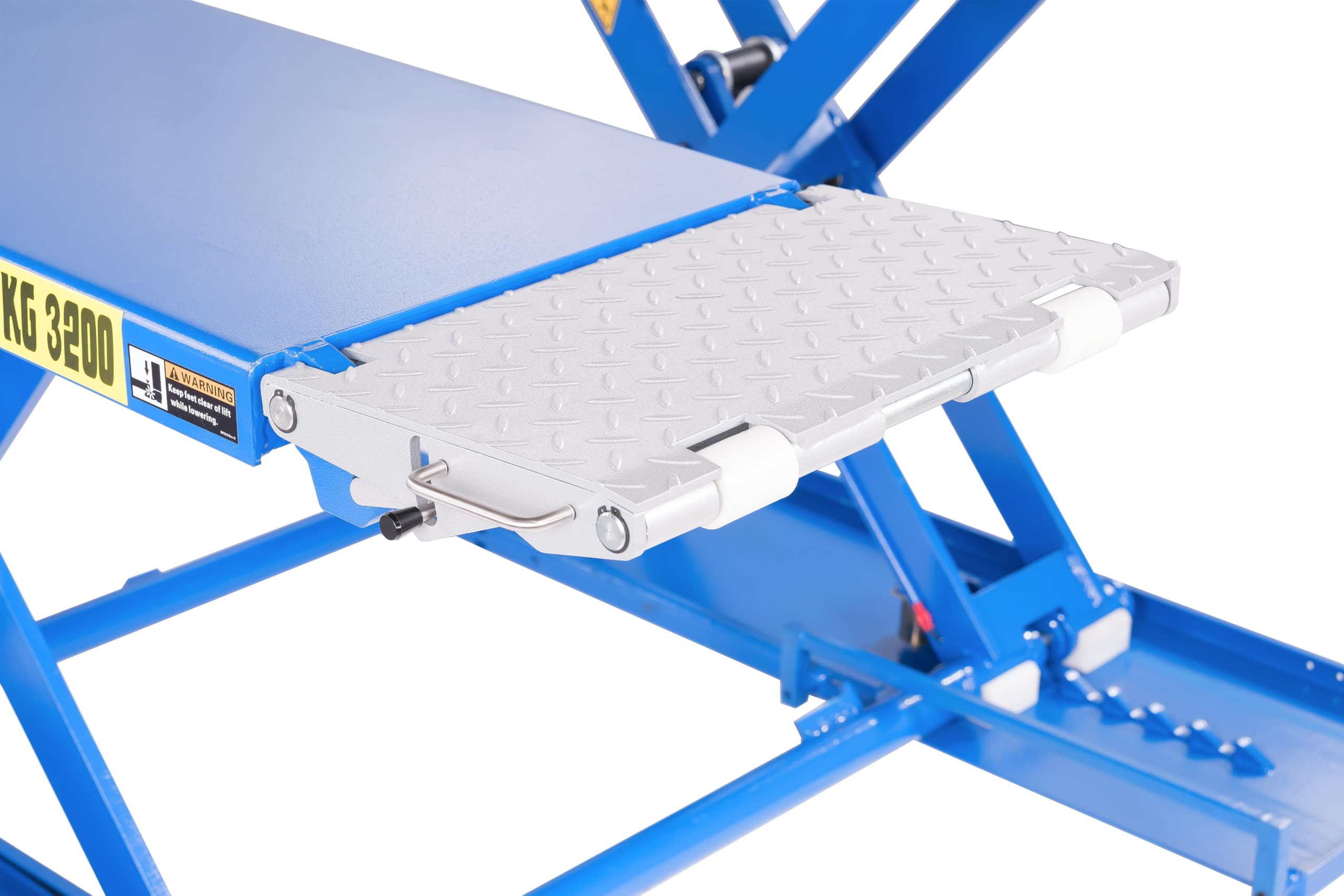 Pont élévateur à ciseaux 3,2 t, électrohydraulique, kit de manœuvre inclus, 230 V, avec déverrouillage électrique automatique