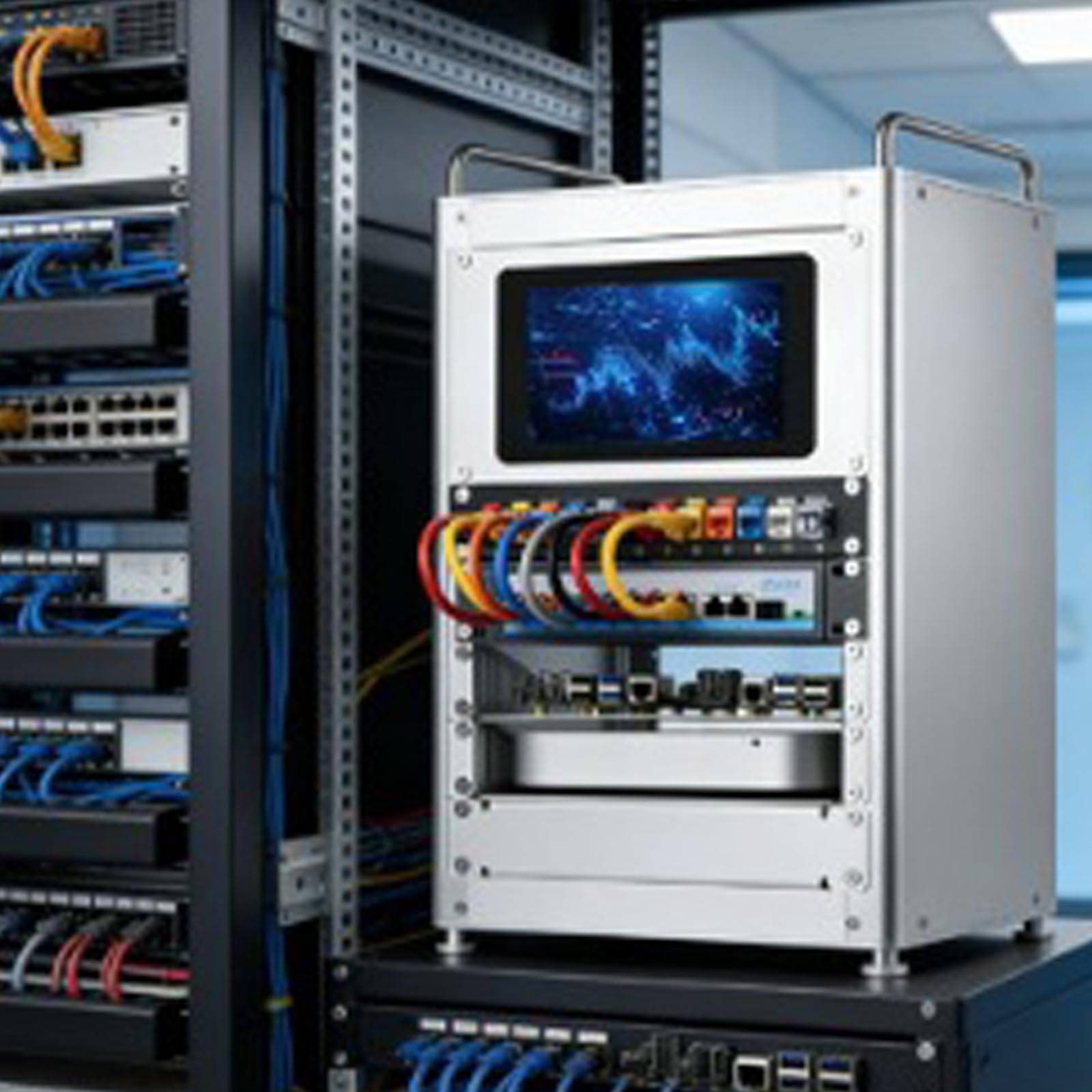 8U 10 pollici in alluminio server rack per dispositivi di rete e dispositivi AV con pannello frontale facilmente accessibile per desktop server rack