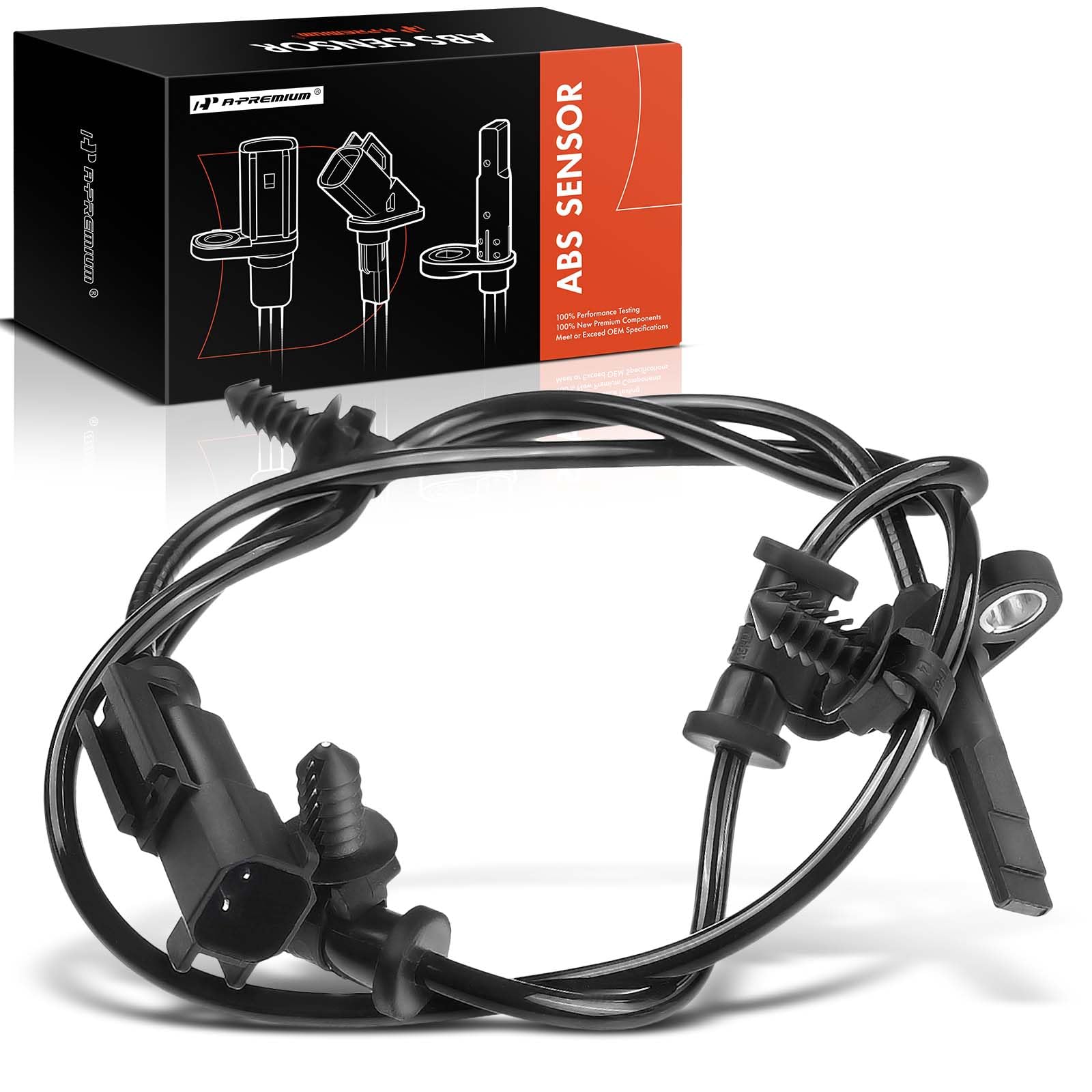 A-Premium Rear Right ABS Wheel Speed Sensor - Compatible with Ford & Lincoln Models - Edge 2011-2014, MKX 2011-2015 - Rear Passenger Side, Replaces CT4Z2C190AB, CT4Z2C190A