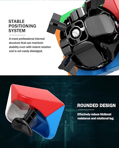 Miniatura 36 de CFMOUR Cubo magnético de velocidad 3 x 3 – Moyu Meilong 3M cubos mágicos sin calcomanías con soporte – Juguete rápido y suave para resolver