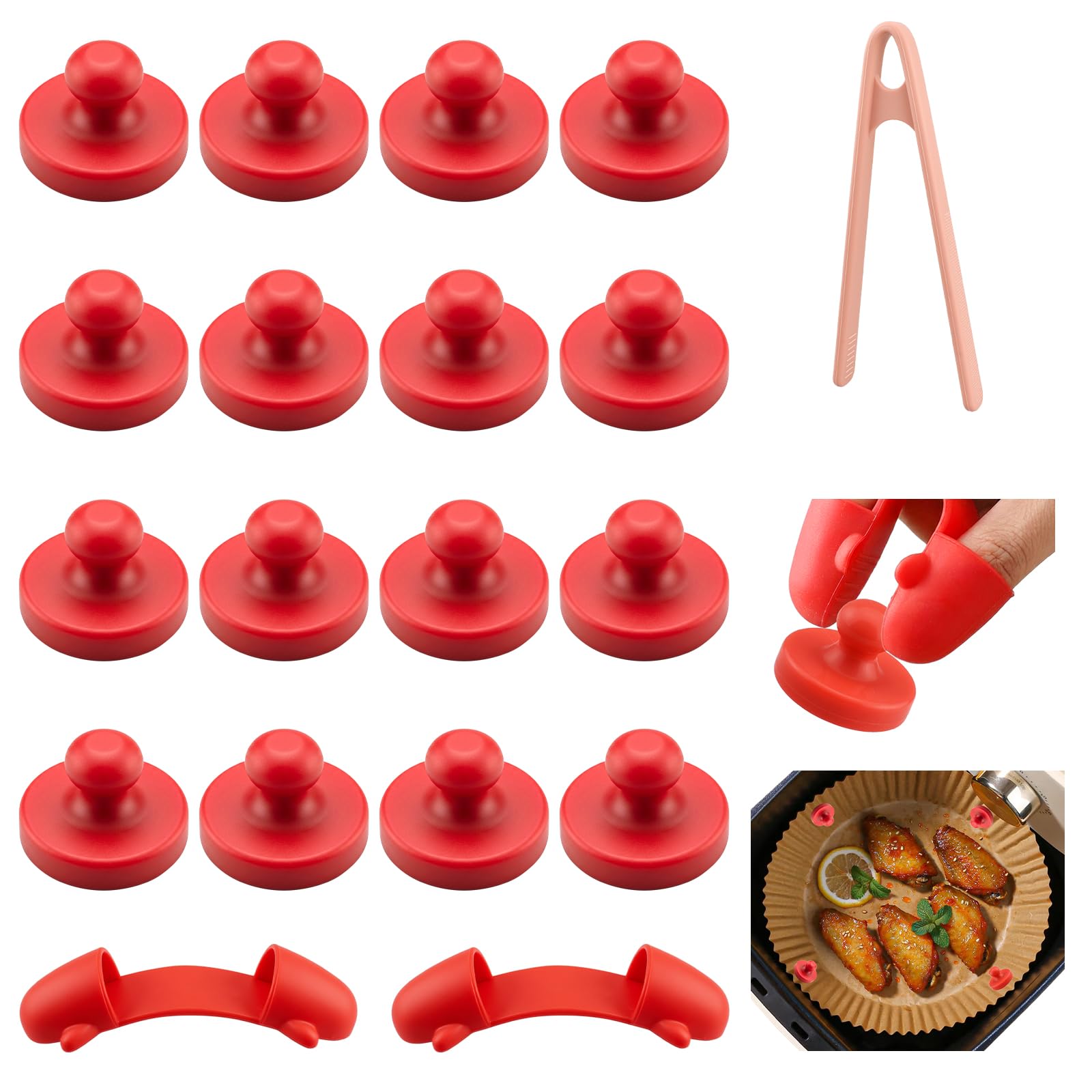 Pince à nourriture et protège-doigts pour friteuse sans huile
