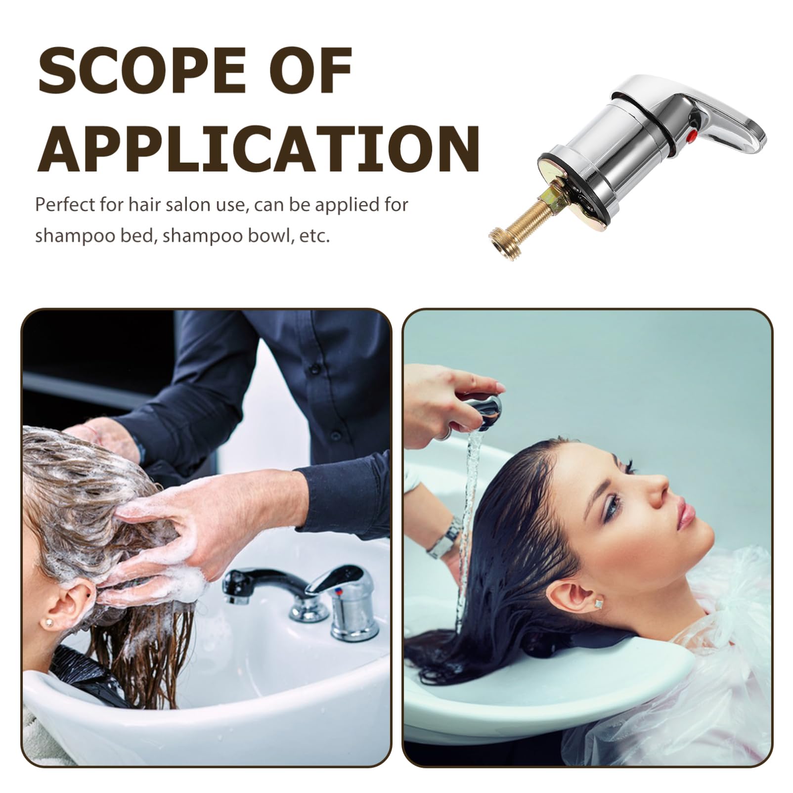 Uonlytech Shampoo Bowl Faucet Copper Bathroom Faucet Salon Sink Spa Wash Hair Tap for Hot and Cold Mixer — view 5