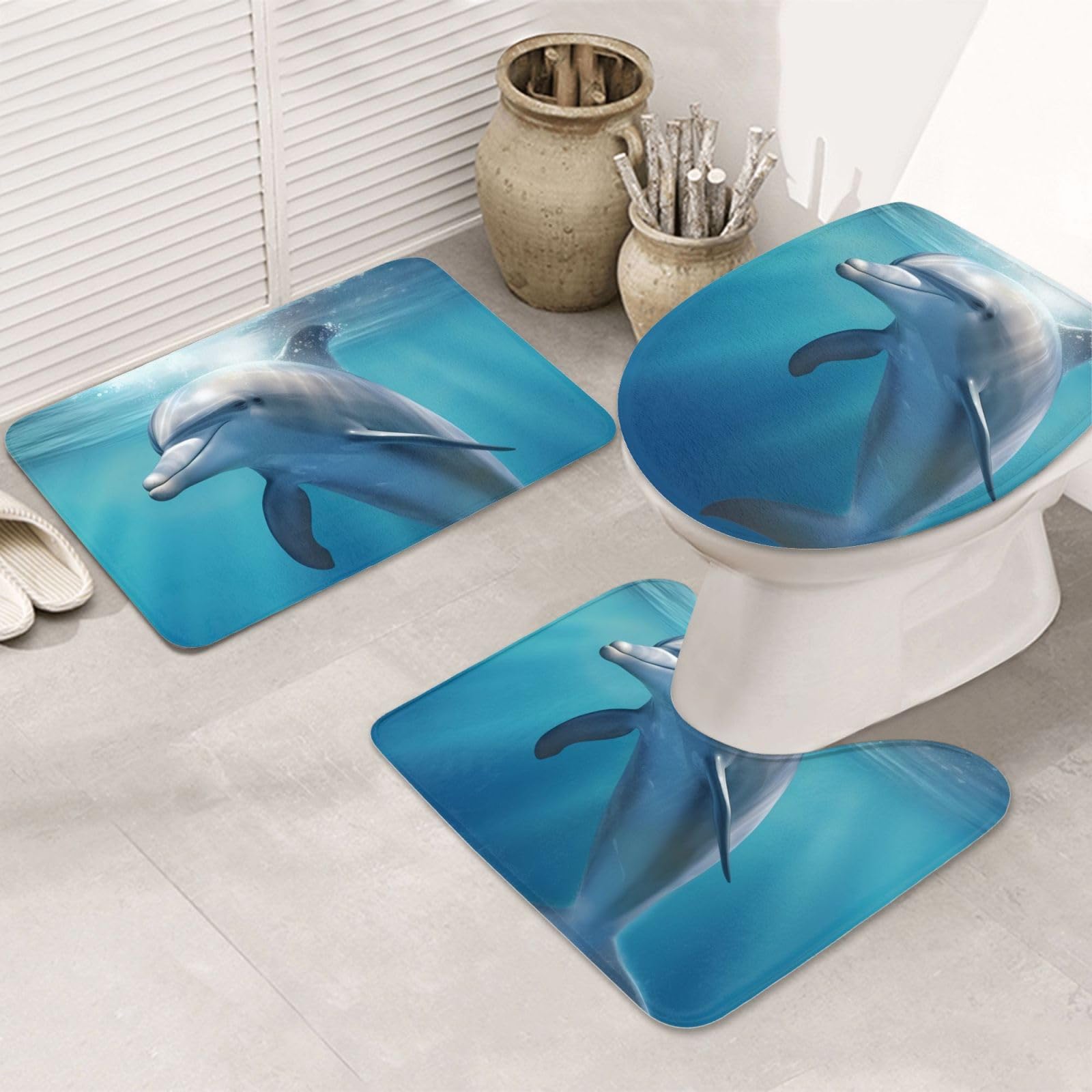 Tapis de bain en forme de U antidérapant OUSIKA pour éviter les glissades