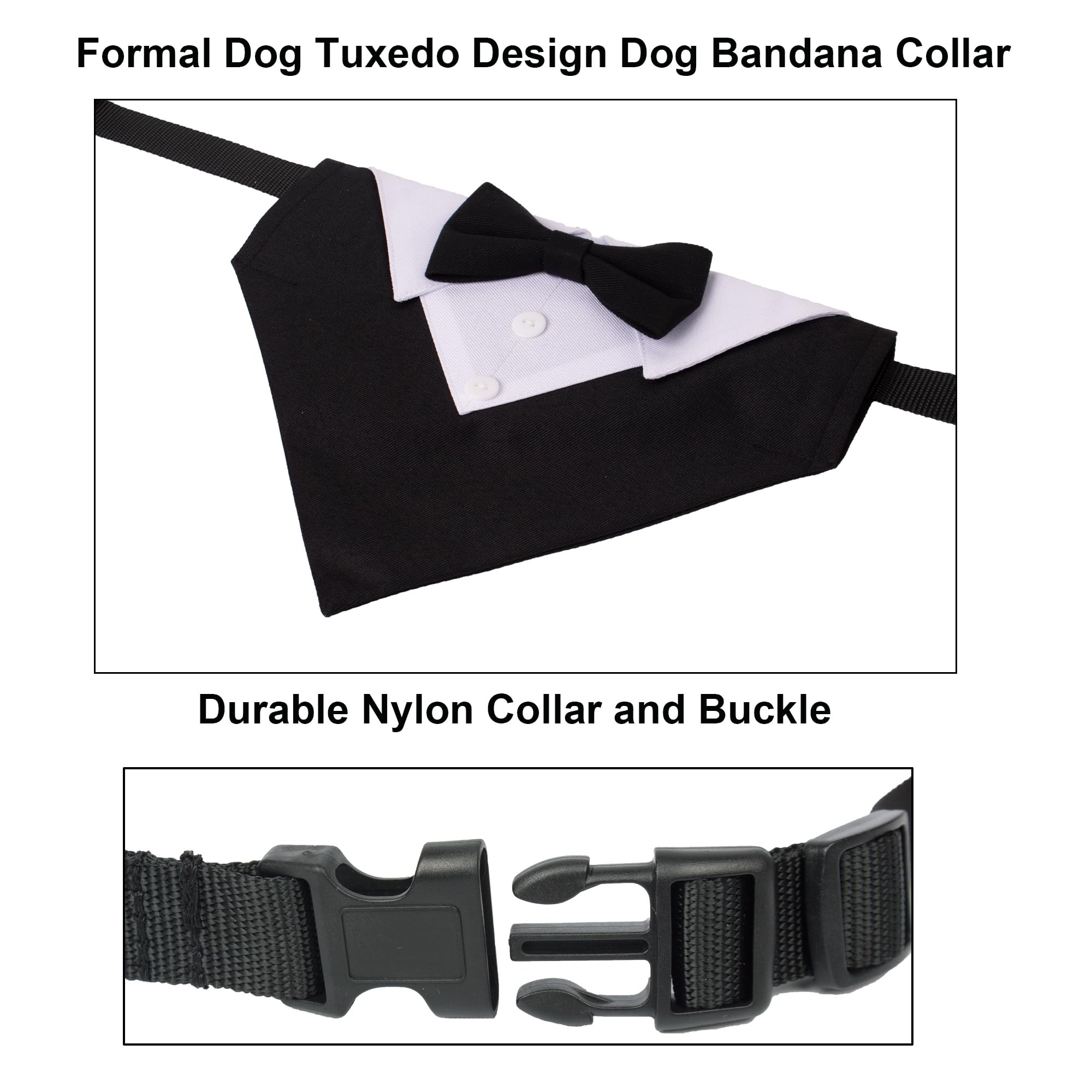 Dog Bandana ADOGGYGO Formal Dog Tuxedo, Wedding Collar With Dog