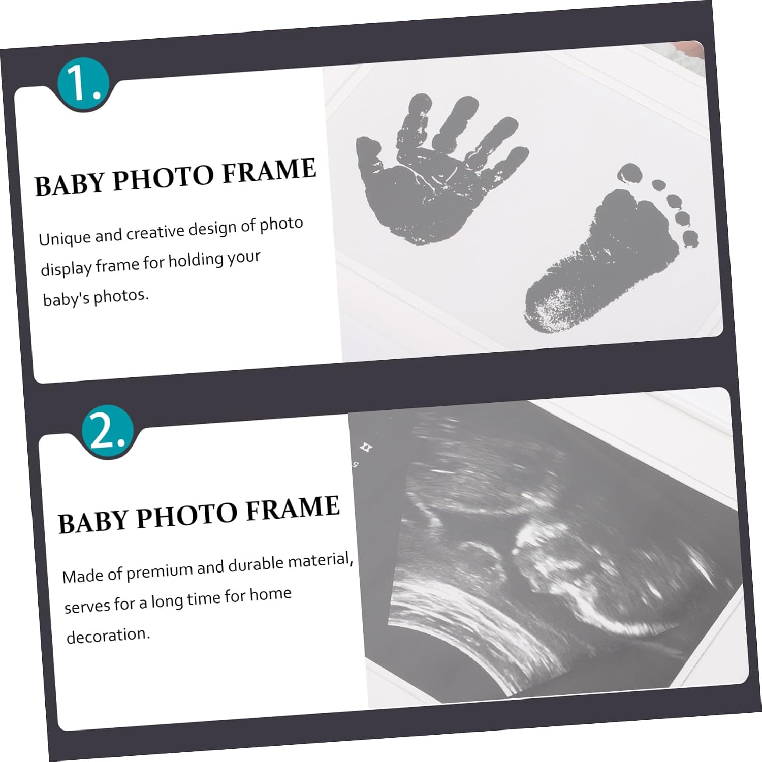 Yardwe Picture Frame for Newborns Multi Functional Keepsake Frame with Space for Birth Photo Bracelet