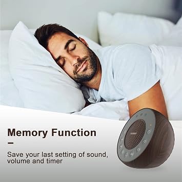 HOUSBAY Sound Machine White Noise for Sleep with Wood Grain