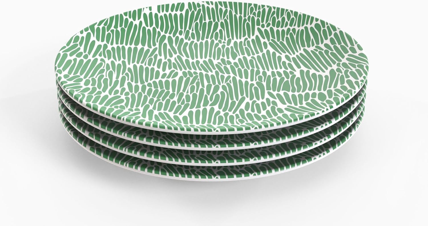 TervisHome Melamine Dinner Plates - Set of 4 | Enchanted Garden Collection | Durable Stoneware-like Quality, Dishwasher Safe, Perfect for Indoor and Outdoor Use