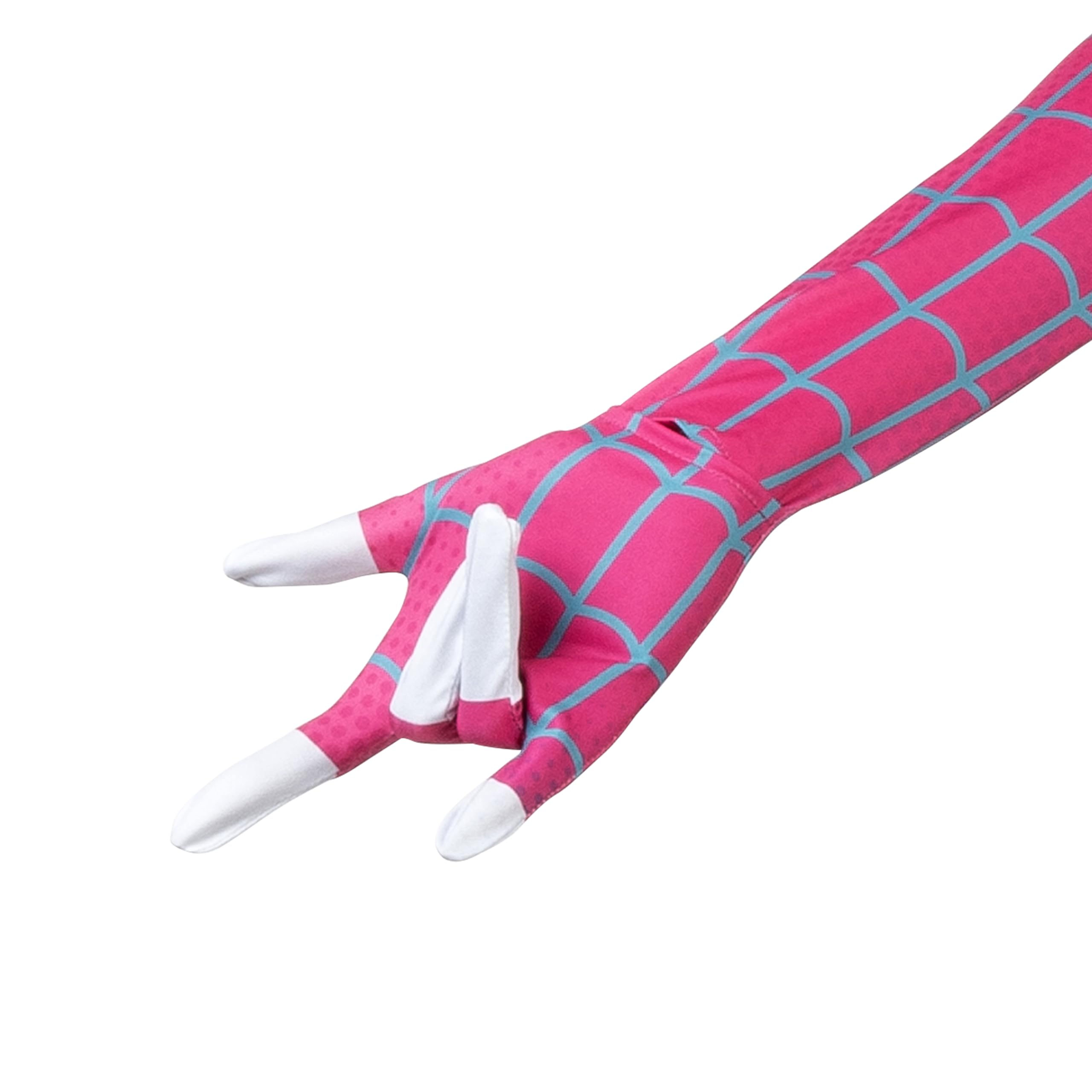 Marvel - Disfraz zentai oficial de Spider-Gwen para adultos, mono de elastano con capucha, diseño estampado y máscara ajustable