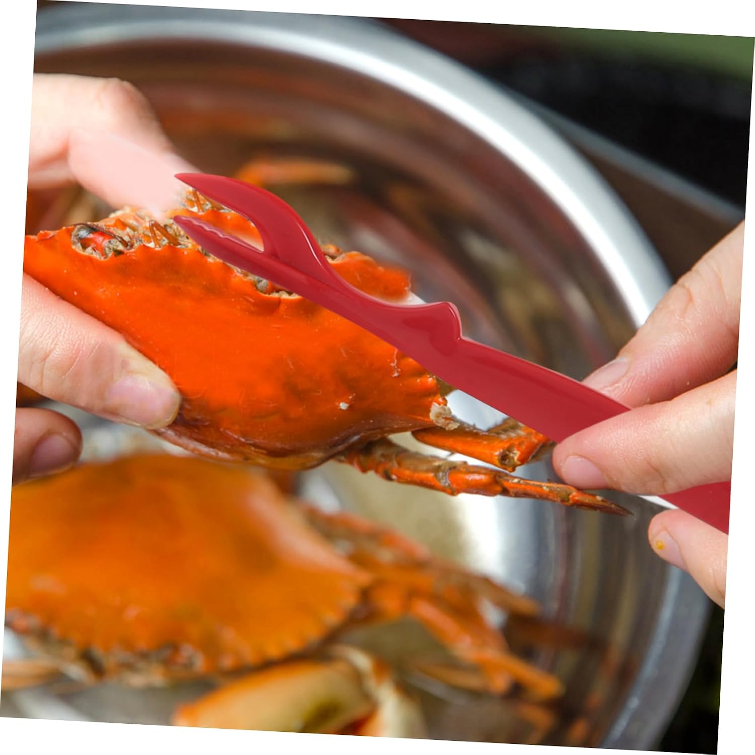 OUNONA 1set Crab Seafood Eating Tools Seafood Shell Opener Crackers Forks Scissors and Storage Bag for Crab Lobster and Oyster Lovers