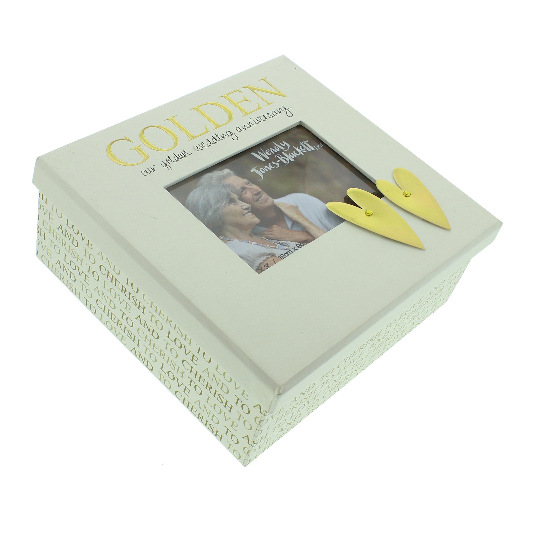 Widdop Bingham Golden Wendy Jones Blackett 20Cm X 19Cm X 8Cm Keepsake Box - Wedding Anniversary (50Th)