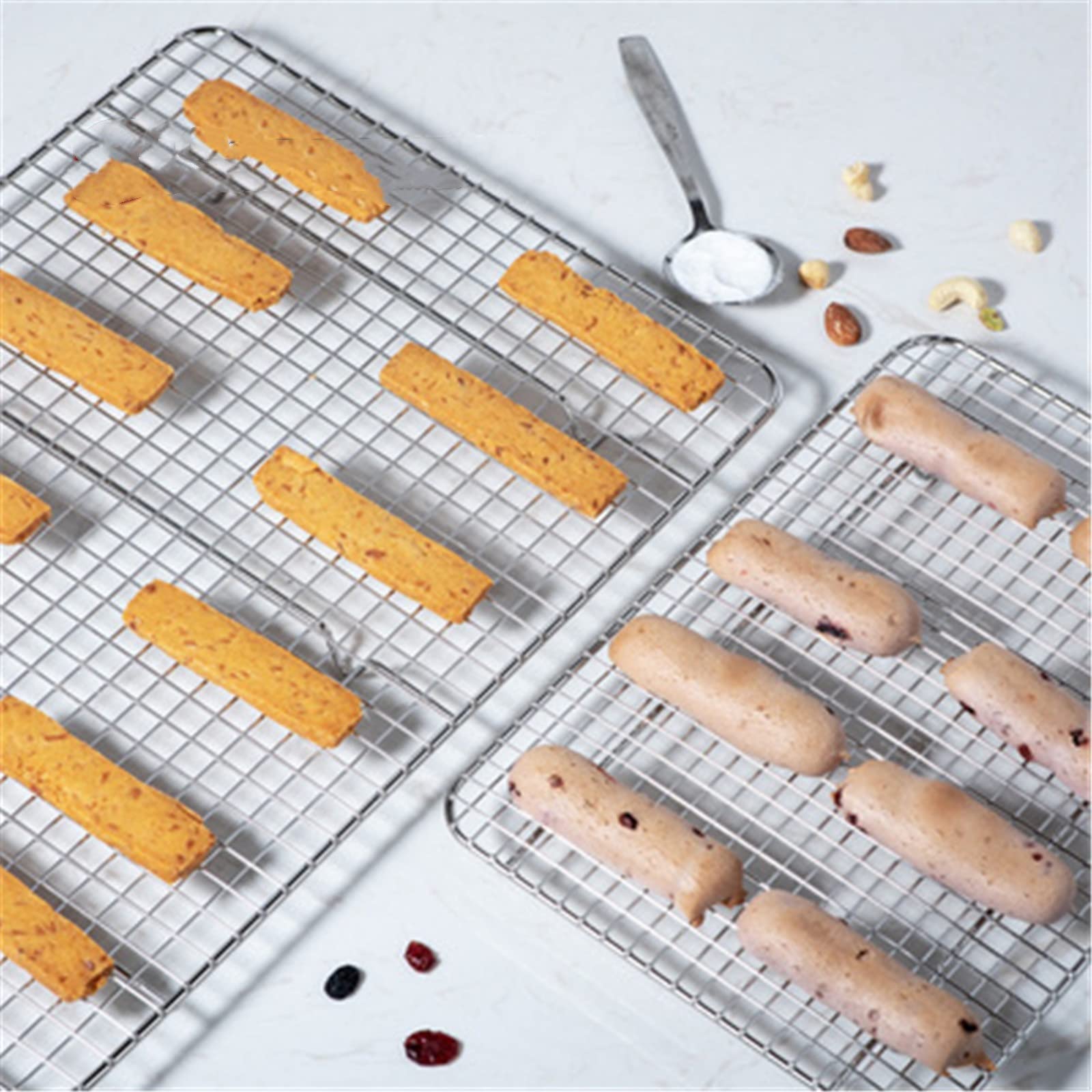 Plateau de Refroidissement pour gâteaux Grille de Refroidissement en Acier Inoxydable Gâteau Pain Cookie Grille de Refroidissement (Couleur : Argent, Taille : 21,5 x 30,5 cm)