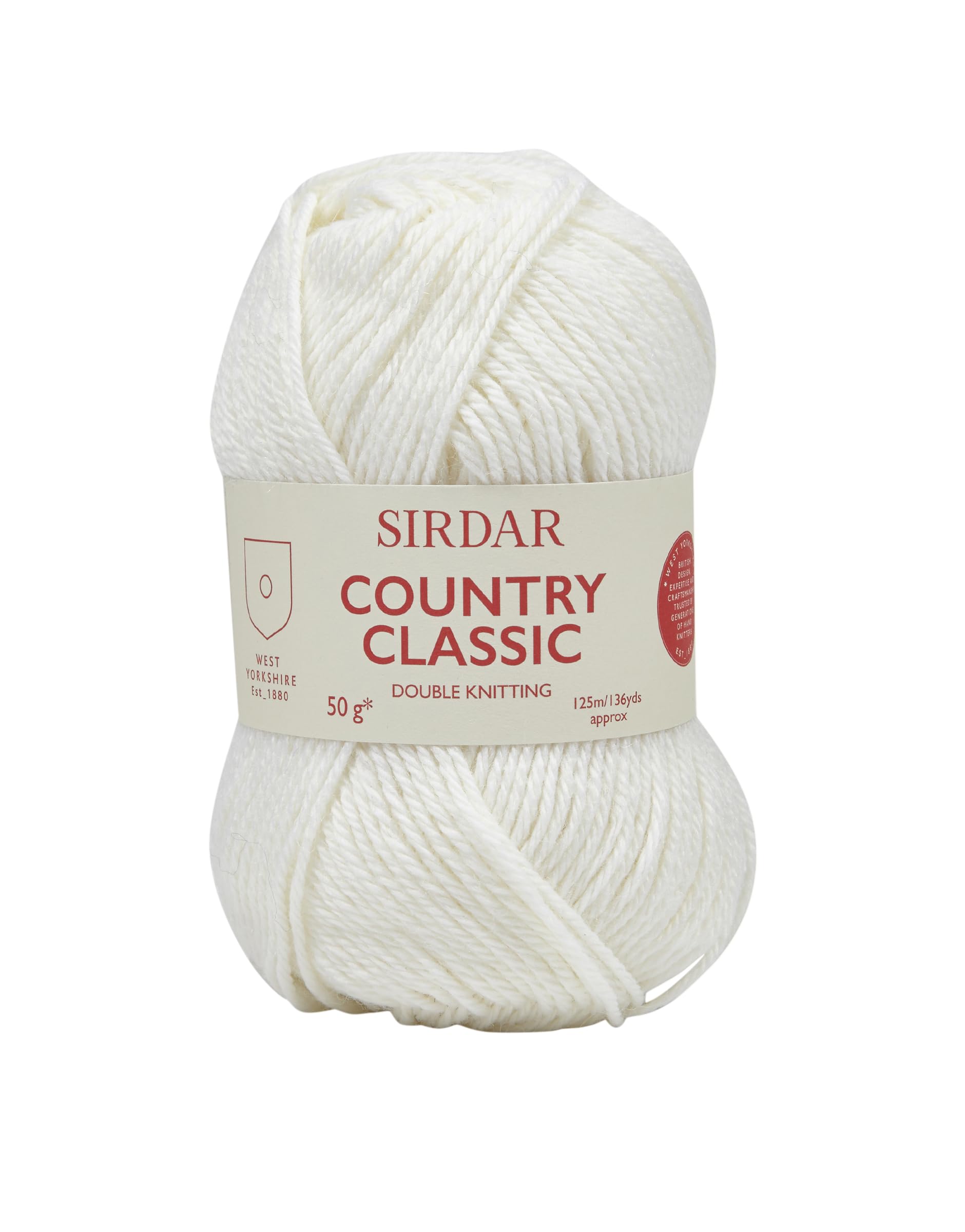 SirdarCountry Classic DK Double Knitting, White (850), 50g