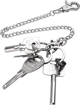 OOTSR Wallet Chain, Heavy Duty Pant Chain Men Pocket Chains per chiavi, jeans, pantaloni, portafogli e borse, misura unica, Acciaio inossidabile, Senza inserto