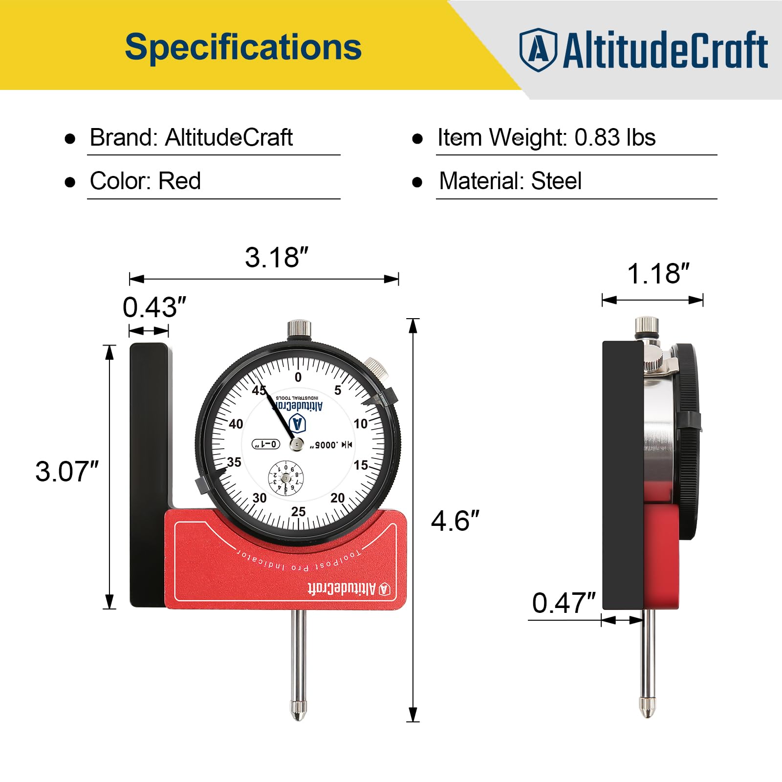 Lathe Tool Post Indicator Holder with .0005″ Dial Indicator — Amazon image 8