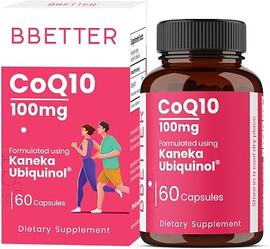 BBETTER CoQ10 100 mg with Kaneka Ubiquinol, Active Form of Coenzyme Q10 -Supports Cellular Health & Natural Energy Production- High-Absorption Formula - 60 Softgels