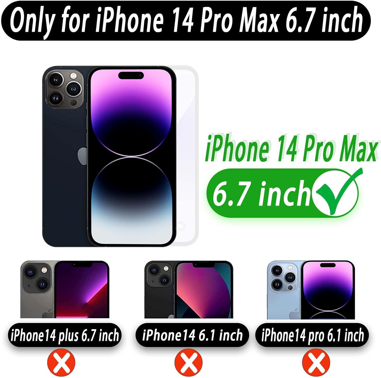 MONASAY Magsafe Wallet Case Compatible for iPhone 14 Pro Max 6.7 inch, [Wireless Charging] [Screen Protector] Magnetic Leather Phone Cover with Detachable RFID Blocking Card Holder, Light Green
