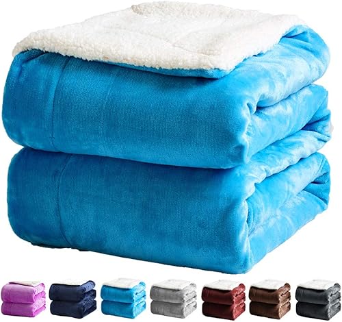SONORO KATE Manta de forro polar Sherpa tamaño Queen  Lujosa manta doble reversible súper suave, gruesa y mullida, cálida y acogedora, manta de