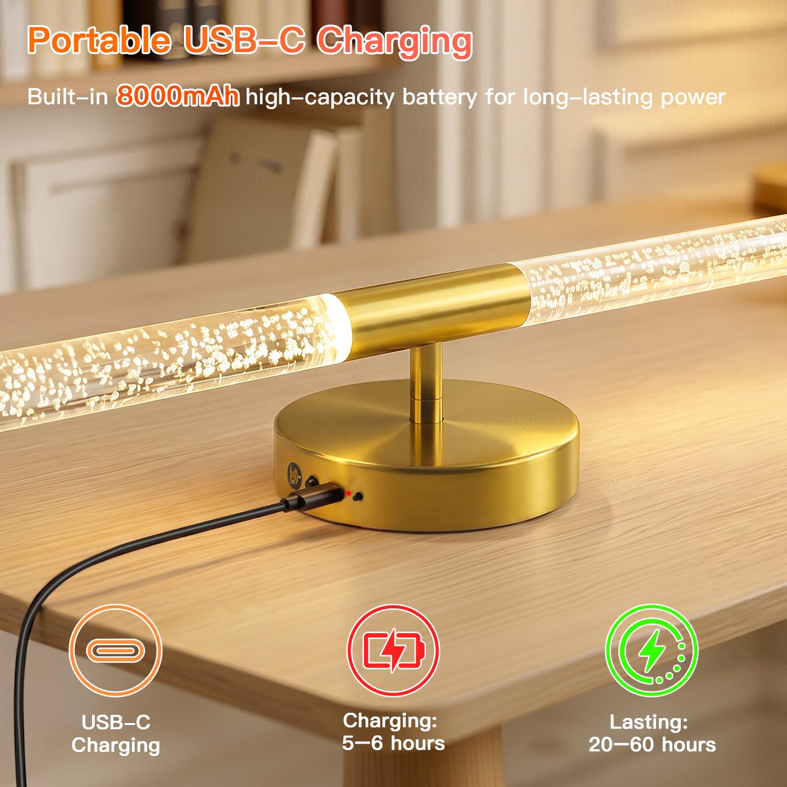 Ketom LED Wandleuchte Innen Akku Gold, Wandlampe Innen Dimmbar, 2 Stück | Akku Wandlampe mit Fernbedienung und Timer, 3 Farbtemperaturen, Drehbar Lampe Wand Aufladbar, Wandbeleuchtung Schlafzimmer