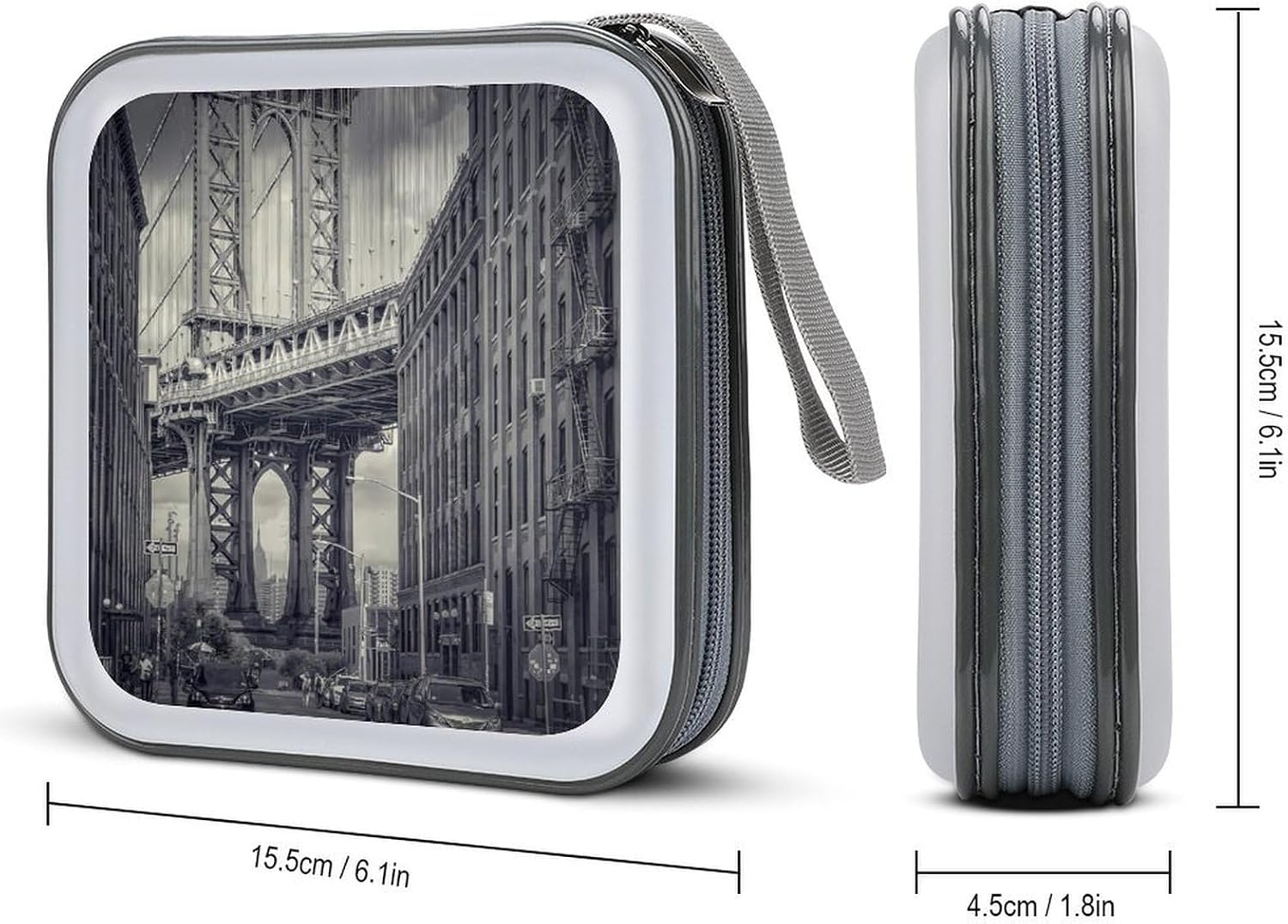 Vintage U.S.A. Manhattan Bridge Protective CD Case Storage Rack 40 Capacity DVD Holder Organizer Car Travel