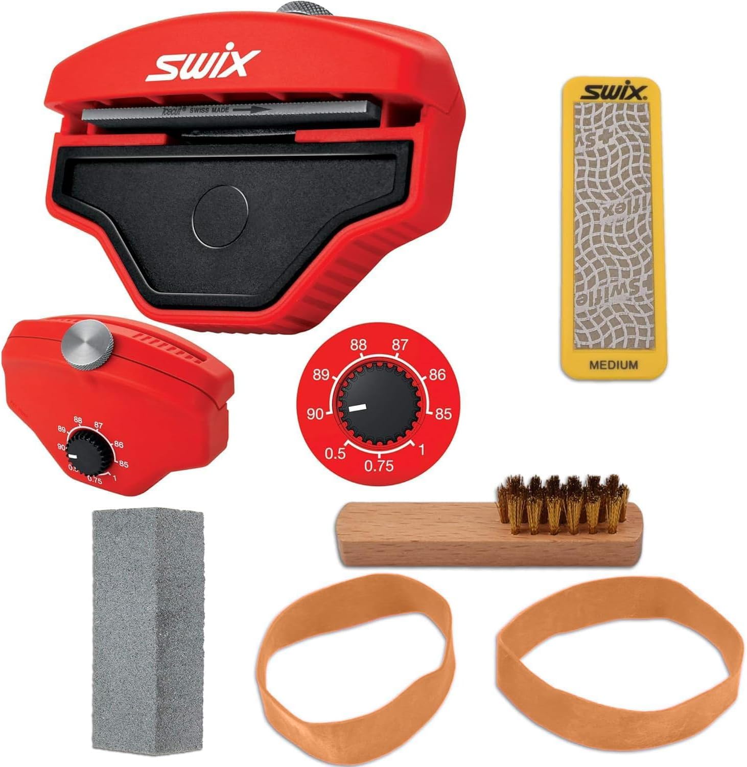 Multi Edge Kit 80mm - Yellow Diamond Stone for Ski Base and Side with Gummi & More - (ZL-7011)