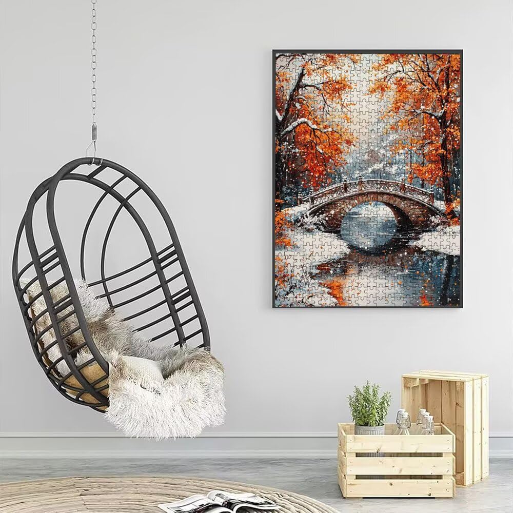 Puzzle 4000 Pezzi, Ponte Di Legno Autunno 3D Puzzle per Adulti Impegnativo, Educa Puzzles Artistico, Divertente E Stimolante Puzzles Decorativo per La Famiglia, Regalo e Decorazione Pareti DX0YL6-721