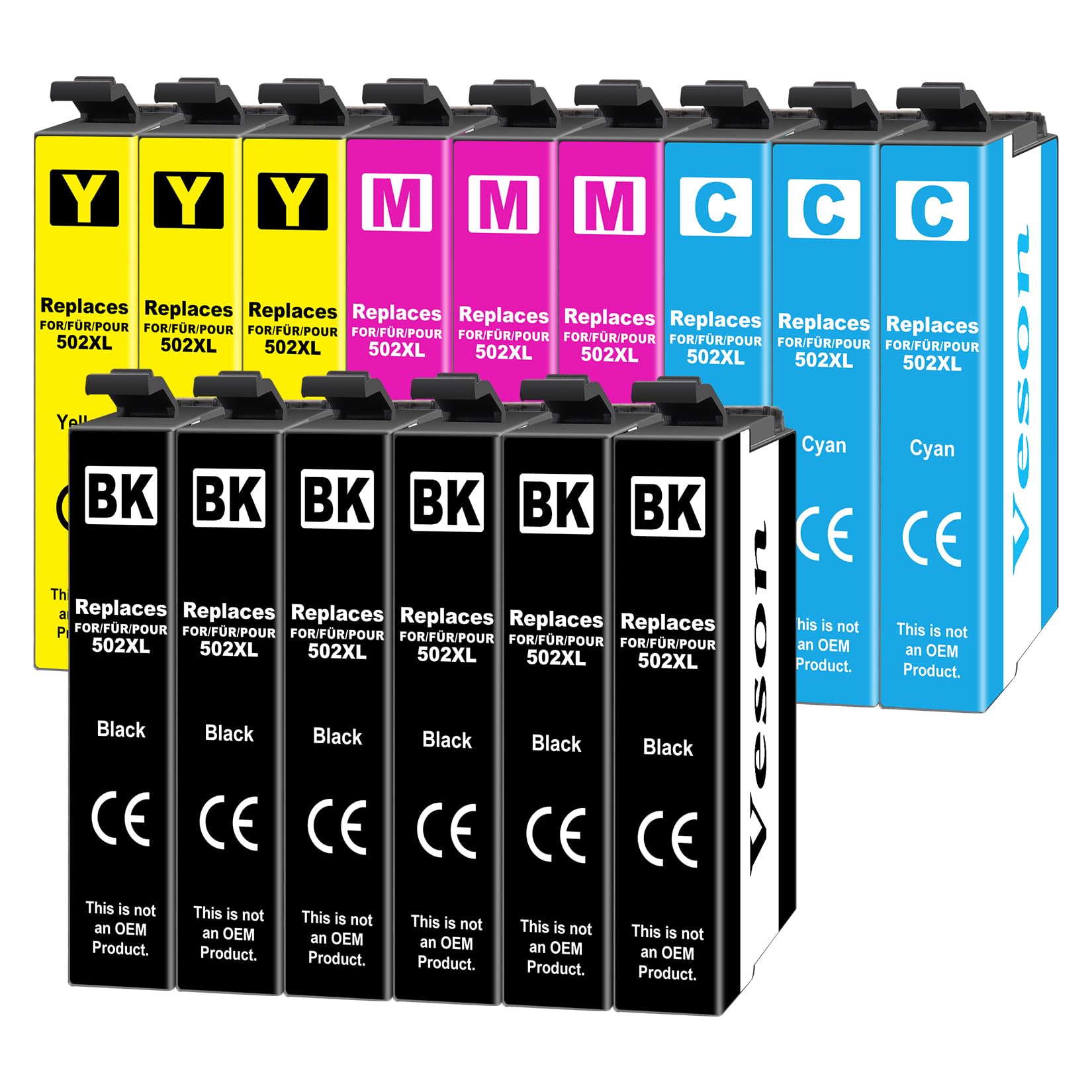 Veson Ersatz für 502XL Druckerpatronen, Kompatible mit Epson Expression Home XP-5150 XP-5155 XP-5105 XP-5100, Kompatible mit Epson Workforce WF-2880 WF-2885 WF-2865 WF-2860 (15er-Pack)