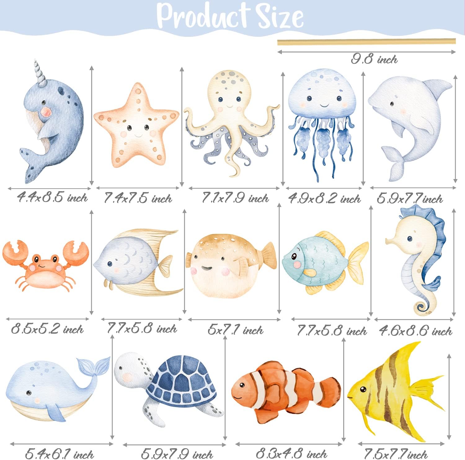 Ocean Sea Animal Centerpiece Sticks Sea Theme Party Table Toppers Ocean Party Table Centerpieces 28 PCS Marine Animals Party Table Decorations for Under The Sea Baby Shower Supplies