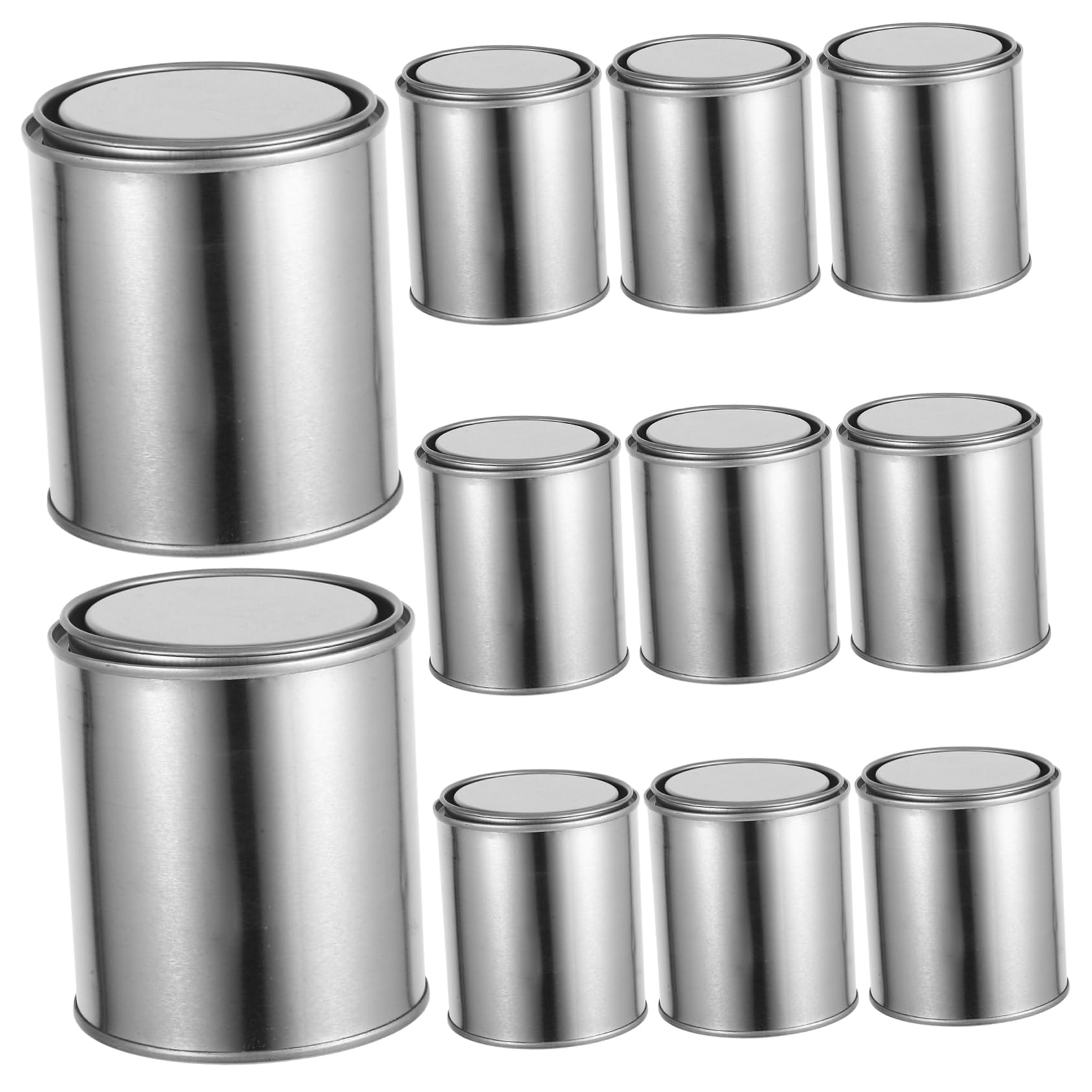 Lurrose 12 Pcs Tableaux Vides à Peinture avec Couvercles Conteneurs de Stockage en Fer Bocal de Laboratoire avec Étanchéité Design Épaissi