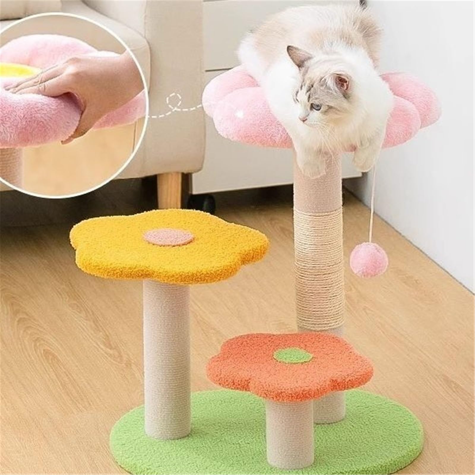 Centro de Actividades para Gatos Pequeño árbol for Gatos, Juguetes interactivos for de Interior, Torre fácil instalación