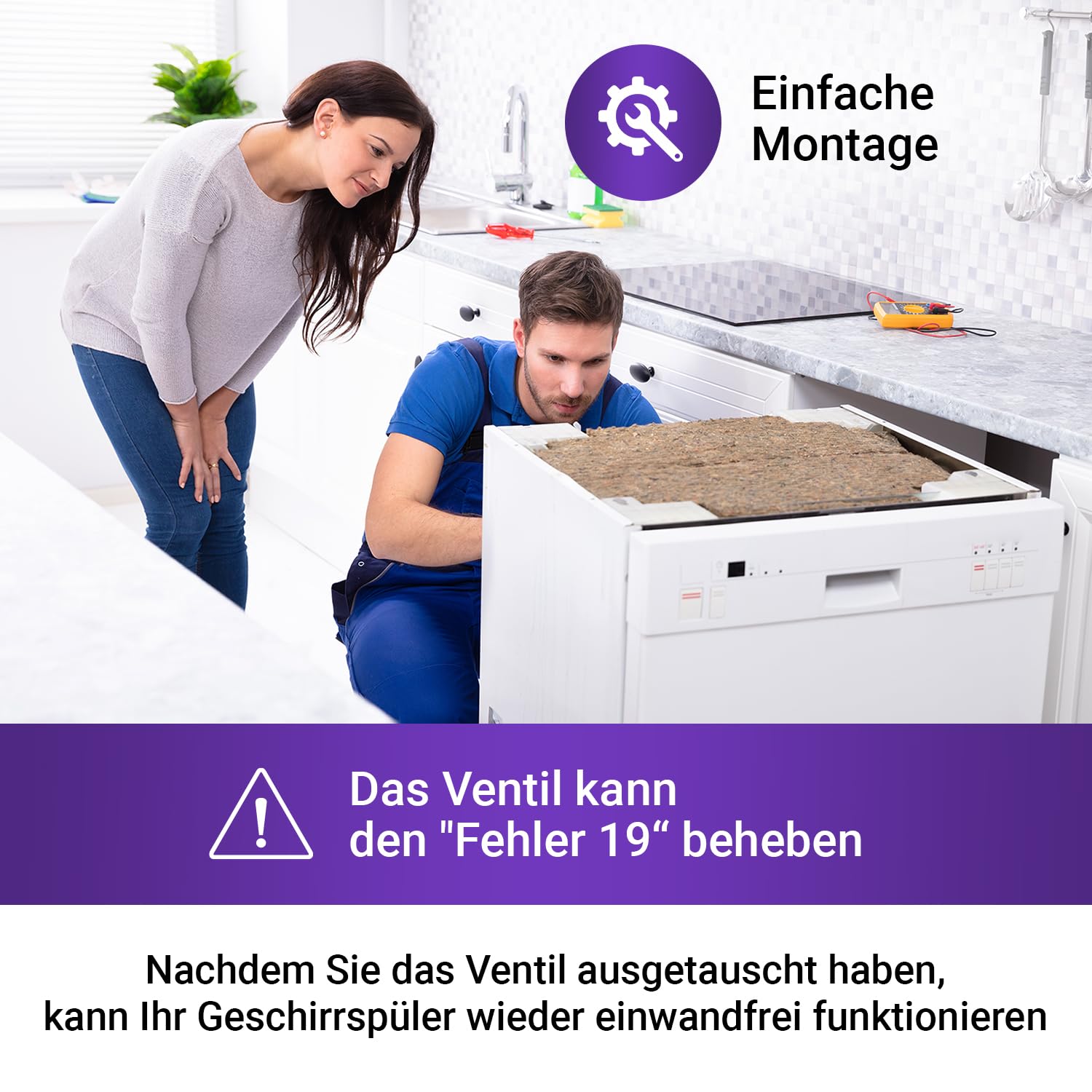 Viоks.pro Ventil Geschirrspüler Ersatz für Bosch 00631199 Ablaufventil | Zubehör, Fehler E19 Geschirrspüler Siеmens