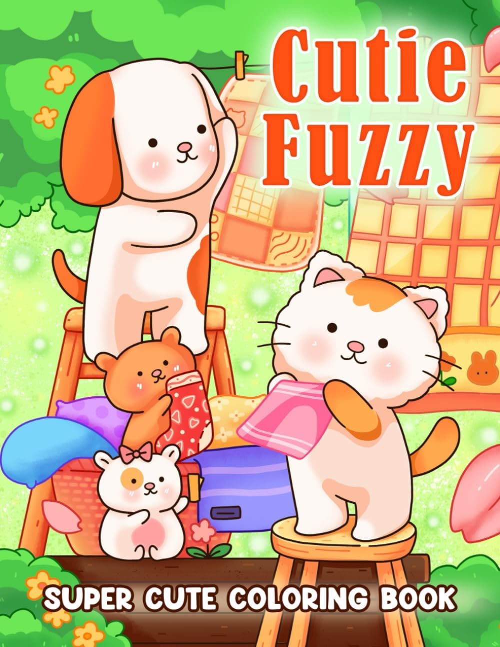 Cutie Fuzzy Coloring Book: Adorable And Kawaii Animal Pals Coloring Pages for Kids, Teens and Adults, Simple and Easy for Relaxation and Fun