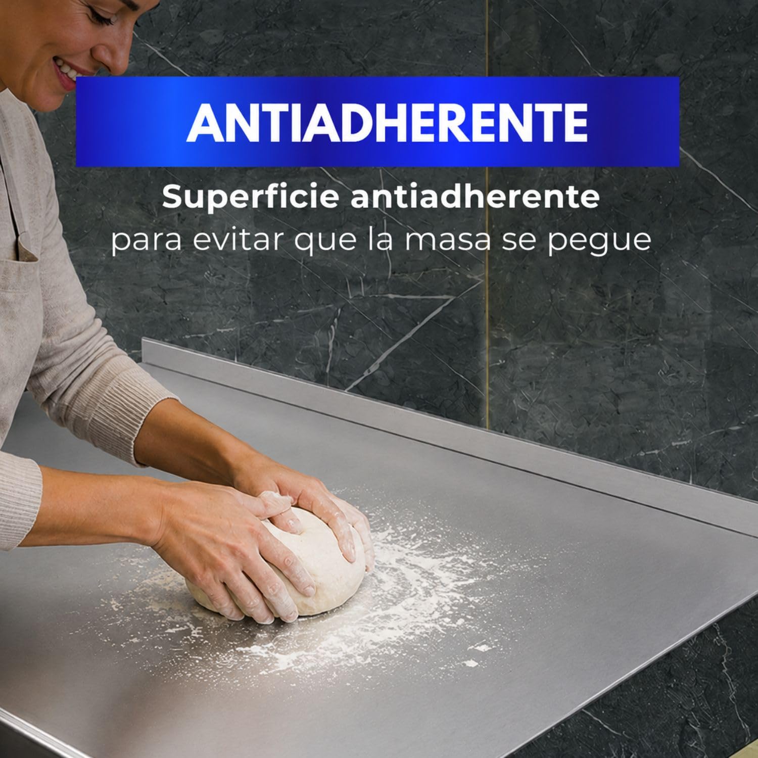 INOXLM Tabla de amasar de acero inoxidable Varios tamaños para la cocina para el bar para el restaurante para amasar (40X56 Doble 2 cm Altura 4 cm)