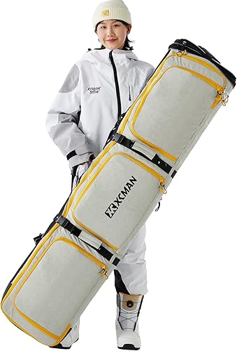 Miniatura 1 de XCMAN Padded Snowboard Bag Adjustable Length 63-75In Padded Bag for Air Travel