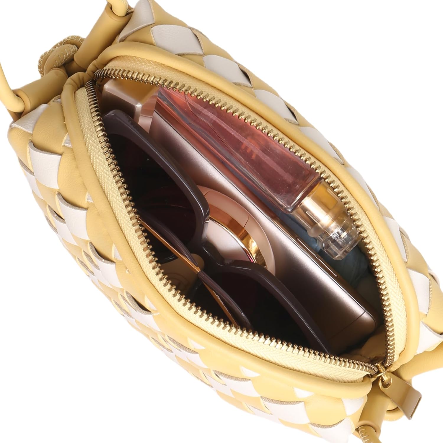 Woven Crossbody Bag for Women, Small Leather Evening Purses with Adjustable Shoulder Strap Shoulderbag