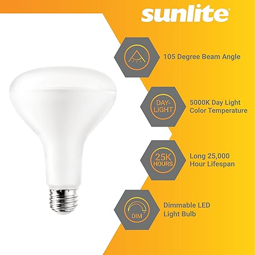 Miniatura 3 de Sunlite Bombilla LED BR30 reflectora, 11 vatios (65 W ), 120 V, 920 lúmenes, 90 CRI, base E26 media, regulable, inundación ancha, certificación UL,