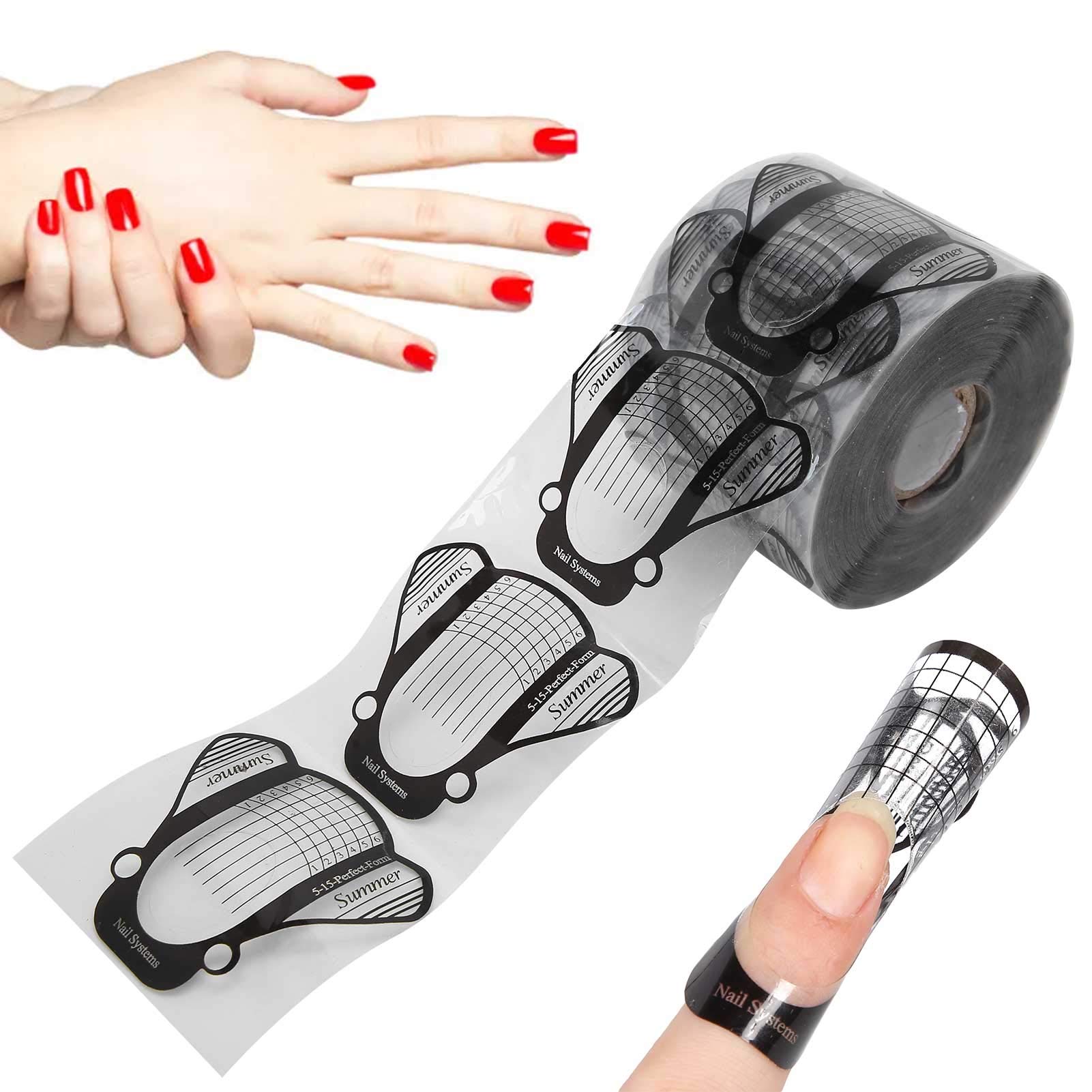 500pcs Formas de uñas Autoadhesivo Etiqueta de extensión de uñas Decoración de PVC Forma de arte de uñas Guía de extensión de arte de uñas Decoración de uñas Extensión de uñas Grifo Accesorios