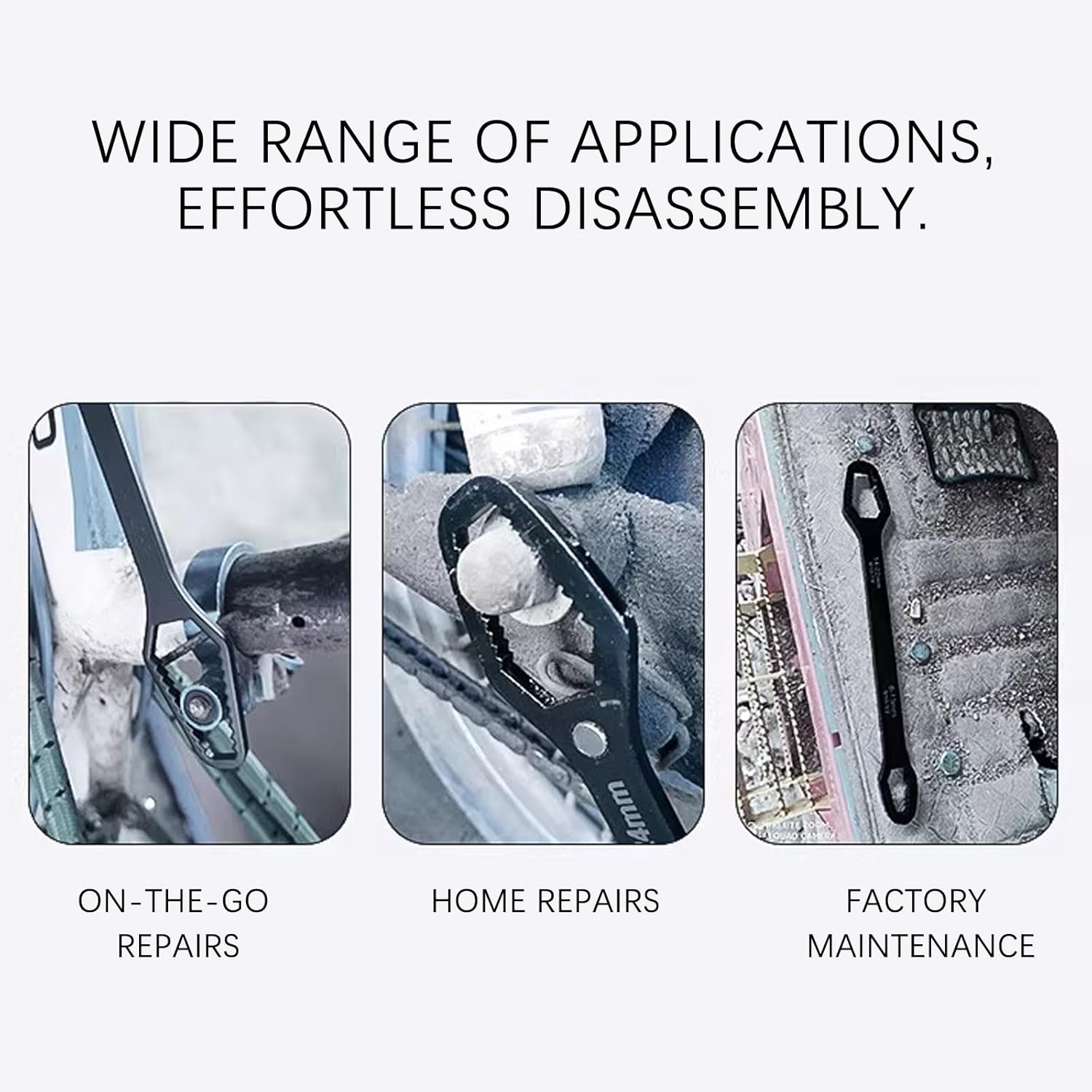 Self-Adjusting Wrench Set, Multifunctional Dual-Ended Tool for Auto Repair, Home Improvement & DIY Projects