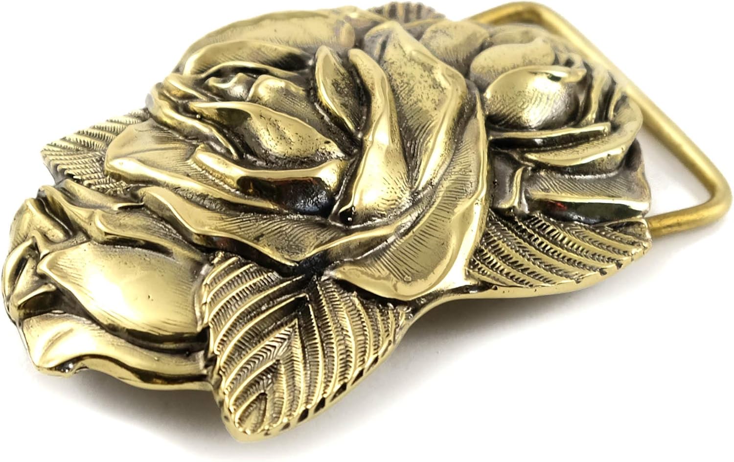 Belt buckle Rose American Beauty, Handmade brass flower women accessories, goddess Aphrodite Rose belt buckle for casual belt
