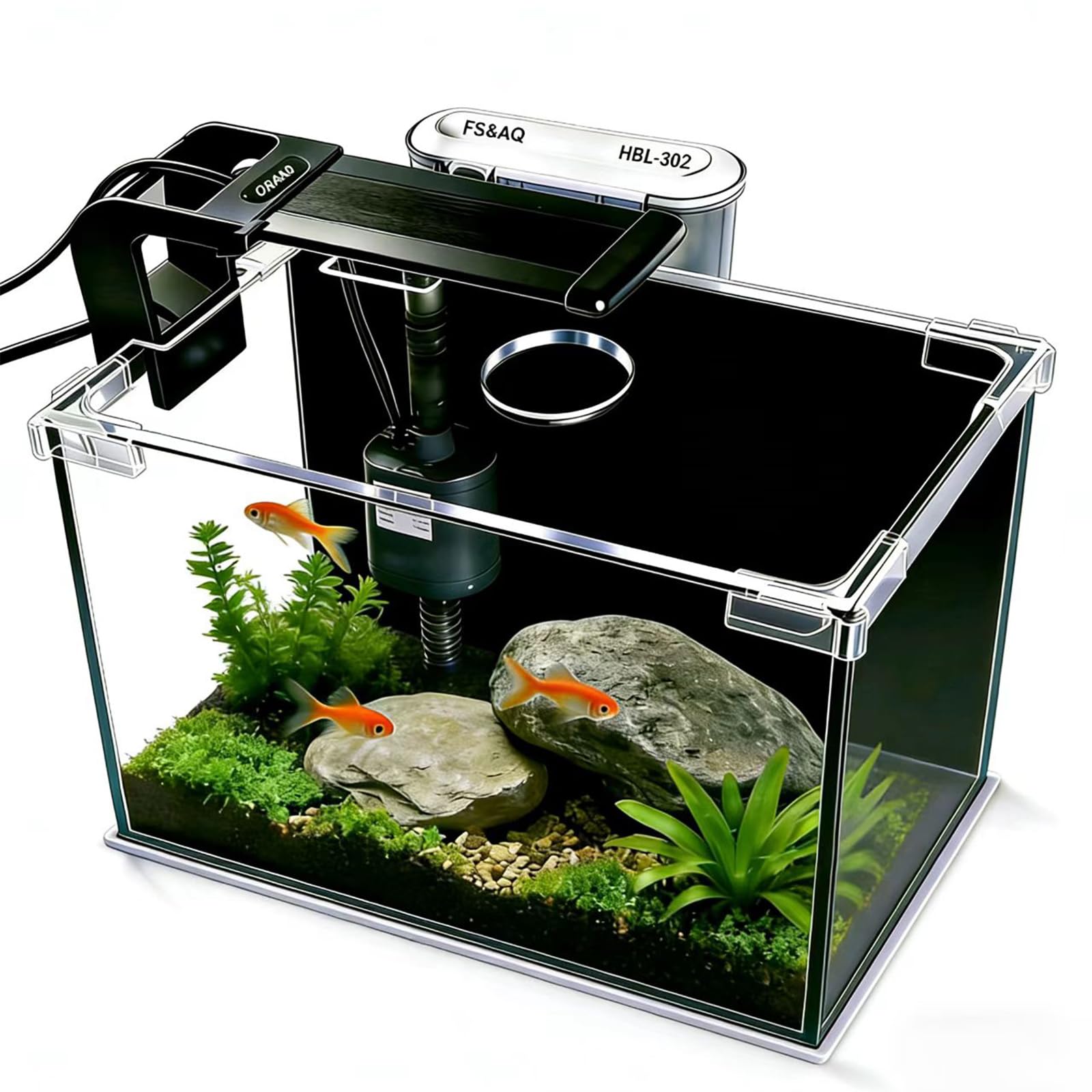 FS&AQ 5 Gallon Betta Fish Tank