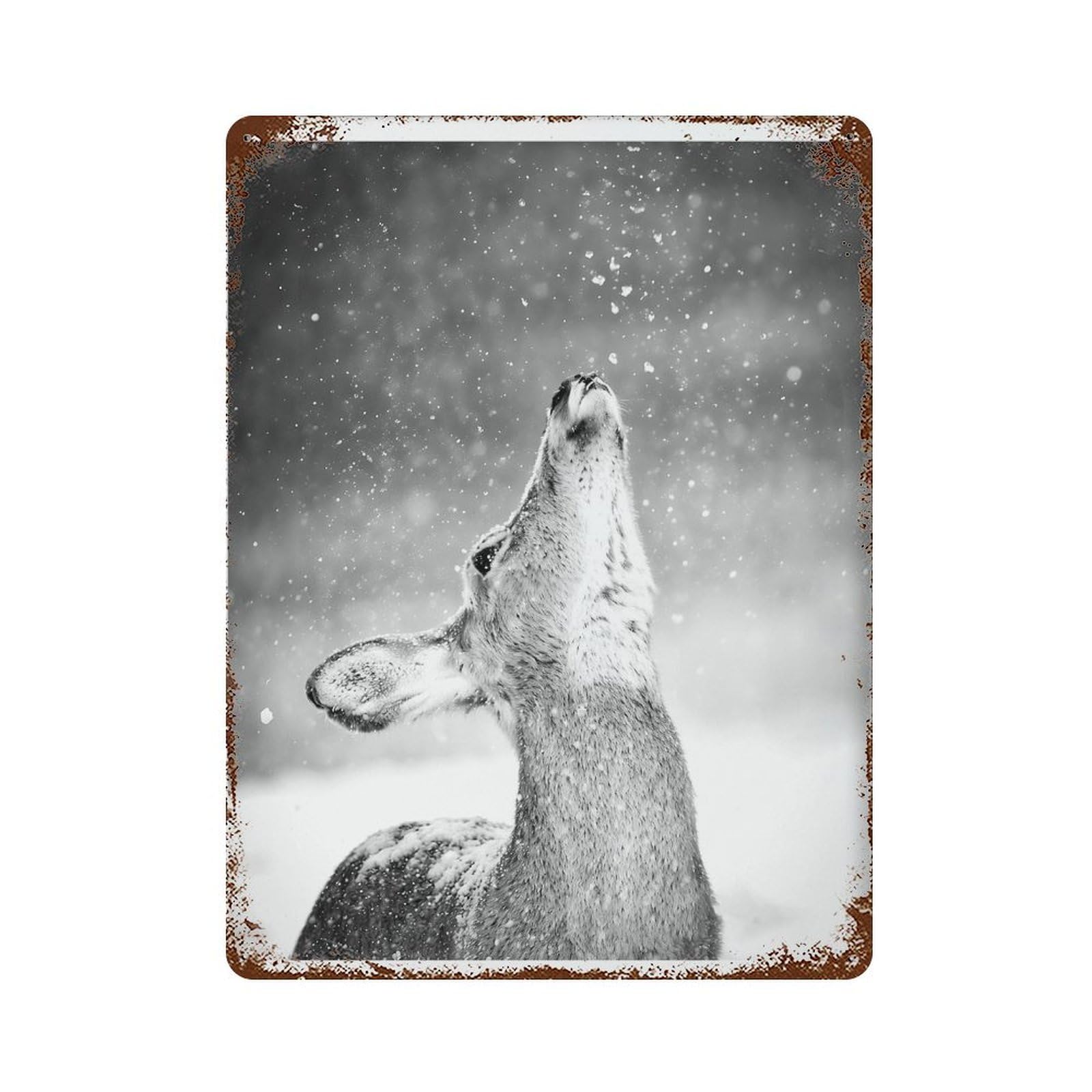 xiaoxiaoshen Reindeer Print, Wall Decor Art Metal Tin Poster Modern Home Decor Art Home Bar Shop Decorations Vintage Sign 40x30cm