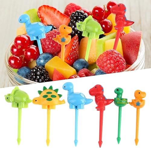 Miniatura 1 de 6 palillos coloridos de alimentos de animales para niños, divertidas púas Bento, lindos palillos de dientes de alimentos de frutas de dibujos