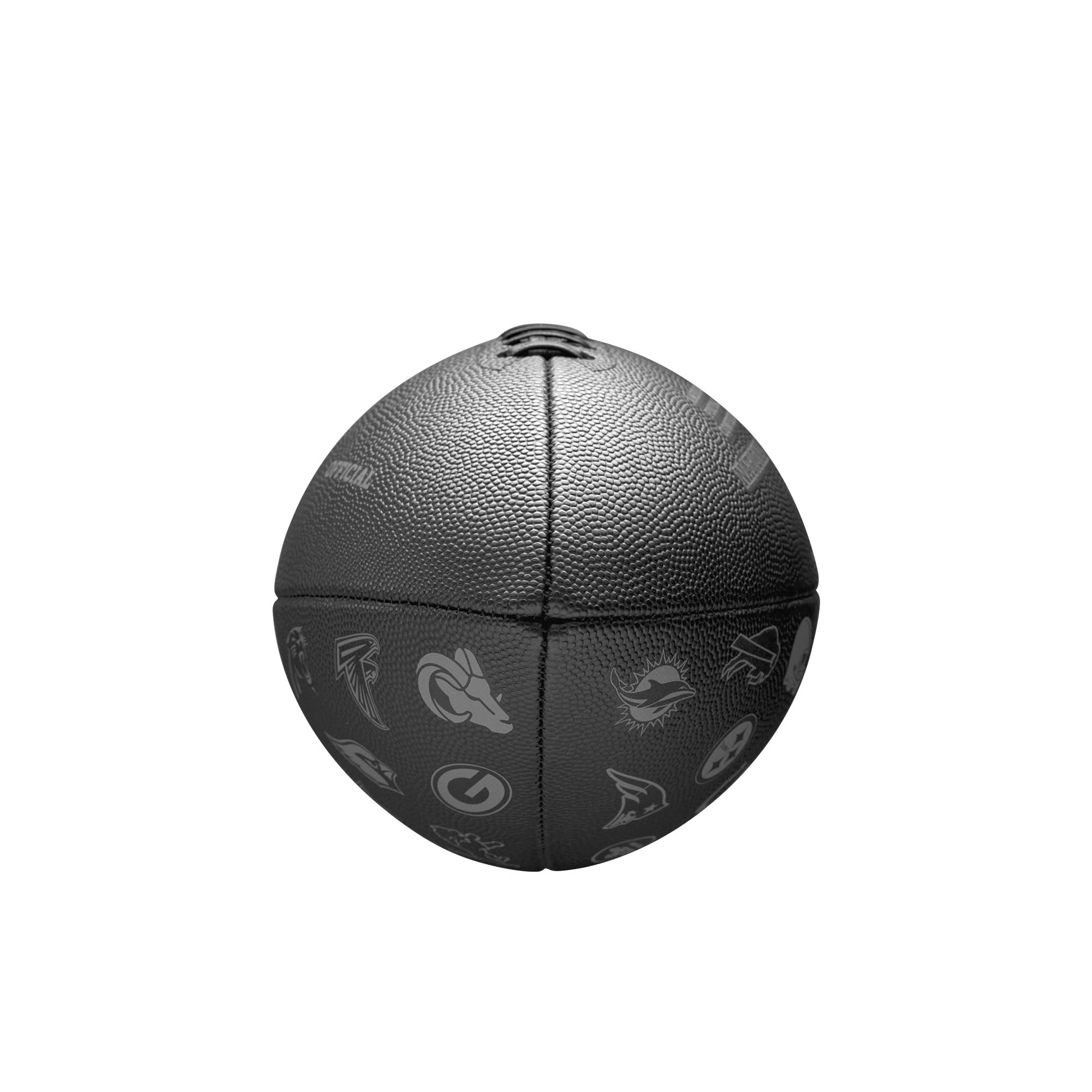 Wilson NFL 32 Team Football, Mit Einer Druckverriegelungsblase und klassischer Schnürung, Stilvolles Aussehen, Aus robusten Materialien, Farbe: Schwarz, Offizielle Größe