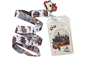 Loungefly Harry Potter Tattoo Art All Over Print Lanyard with Letter to Hogwarts Charm