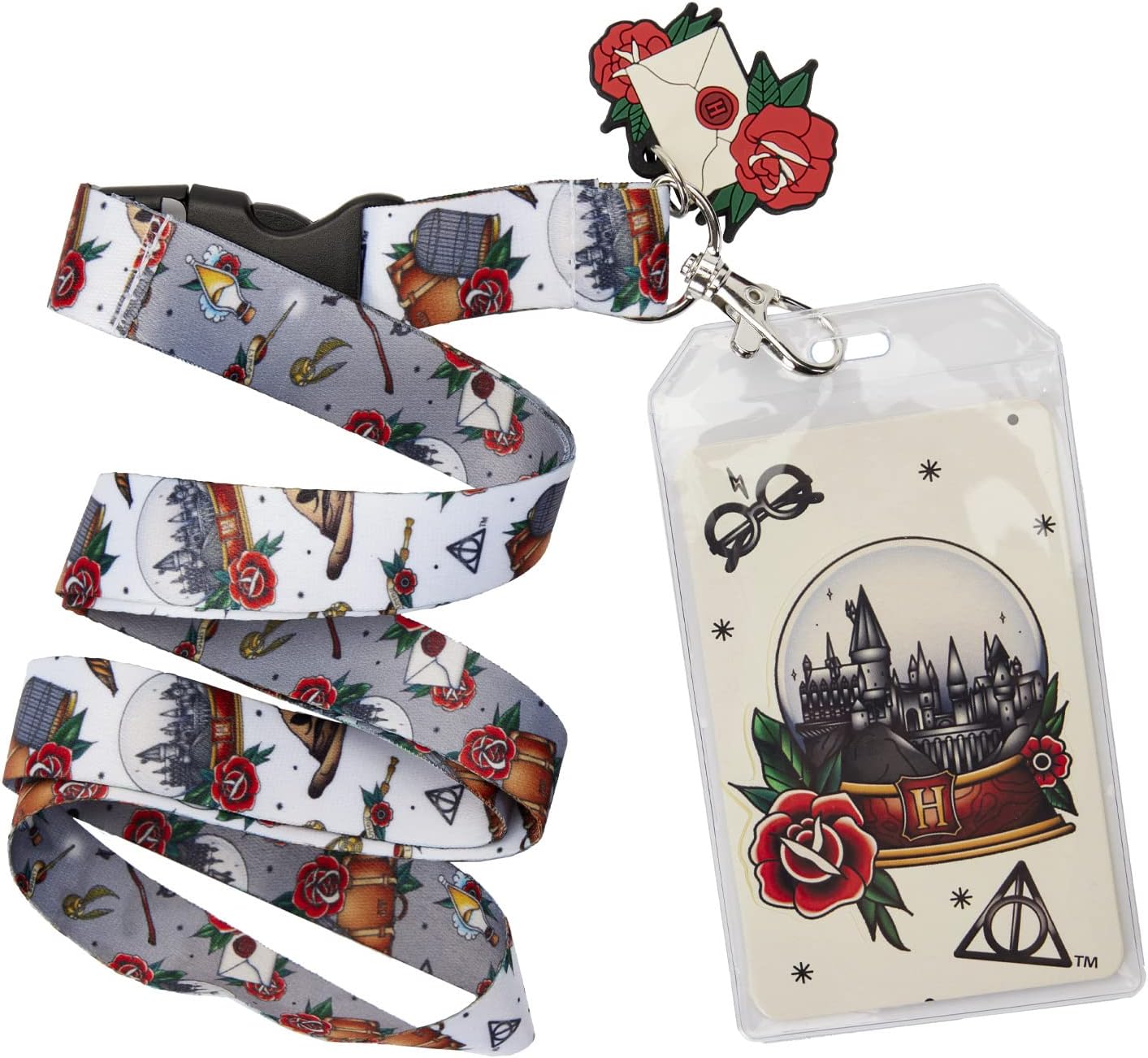 Monogram Harry Potter Hogwarts Deluxe Lanyard W/Passport Holder El Coleccionable Perfecto Para Fans